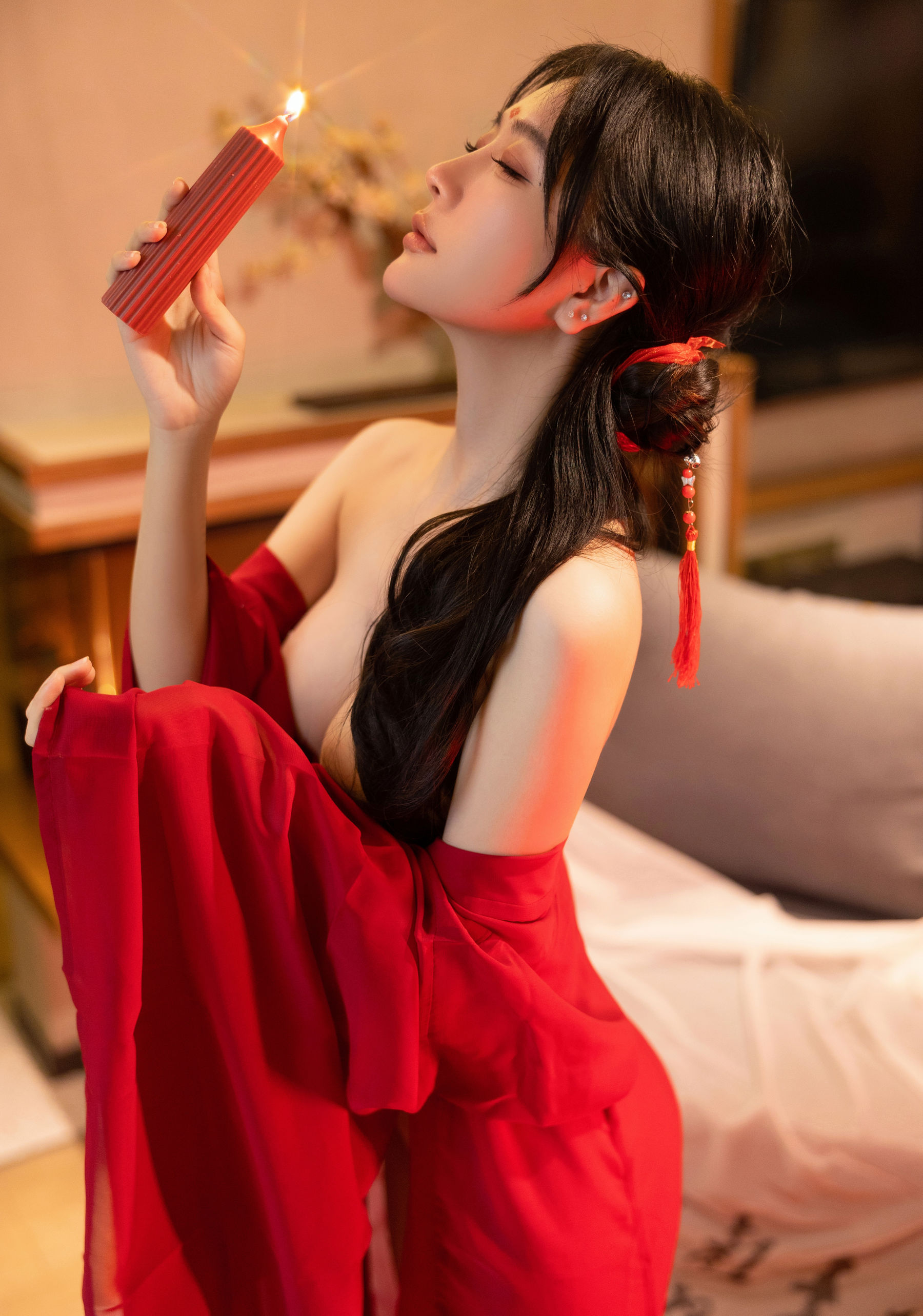 谢小蒽 古风长笛写真