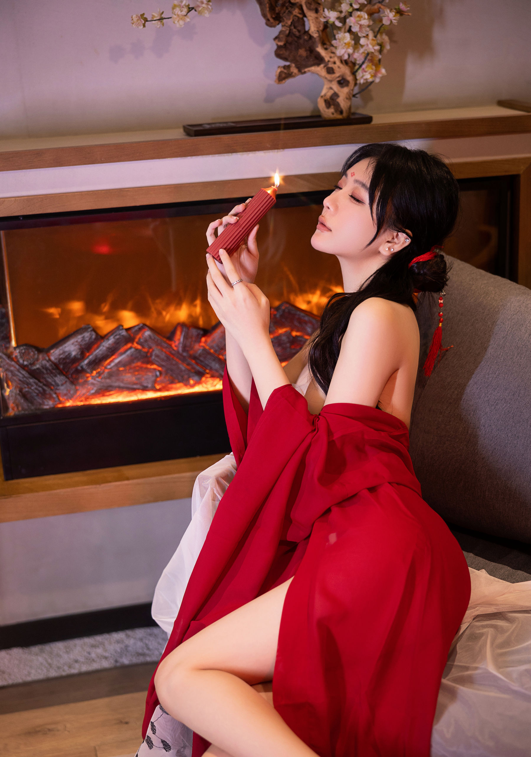 谢小蒽 古风长笛写真