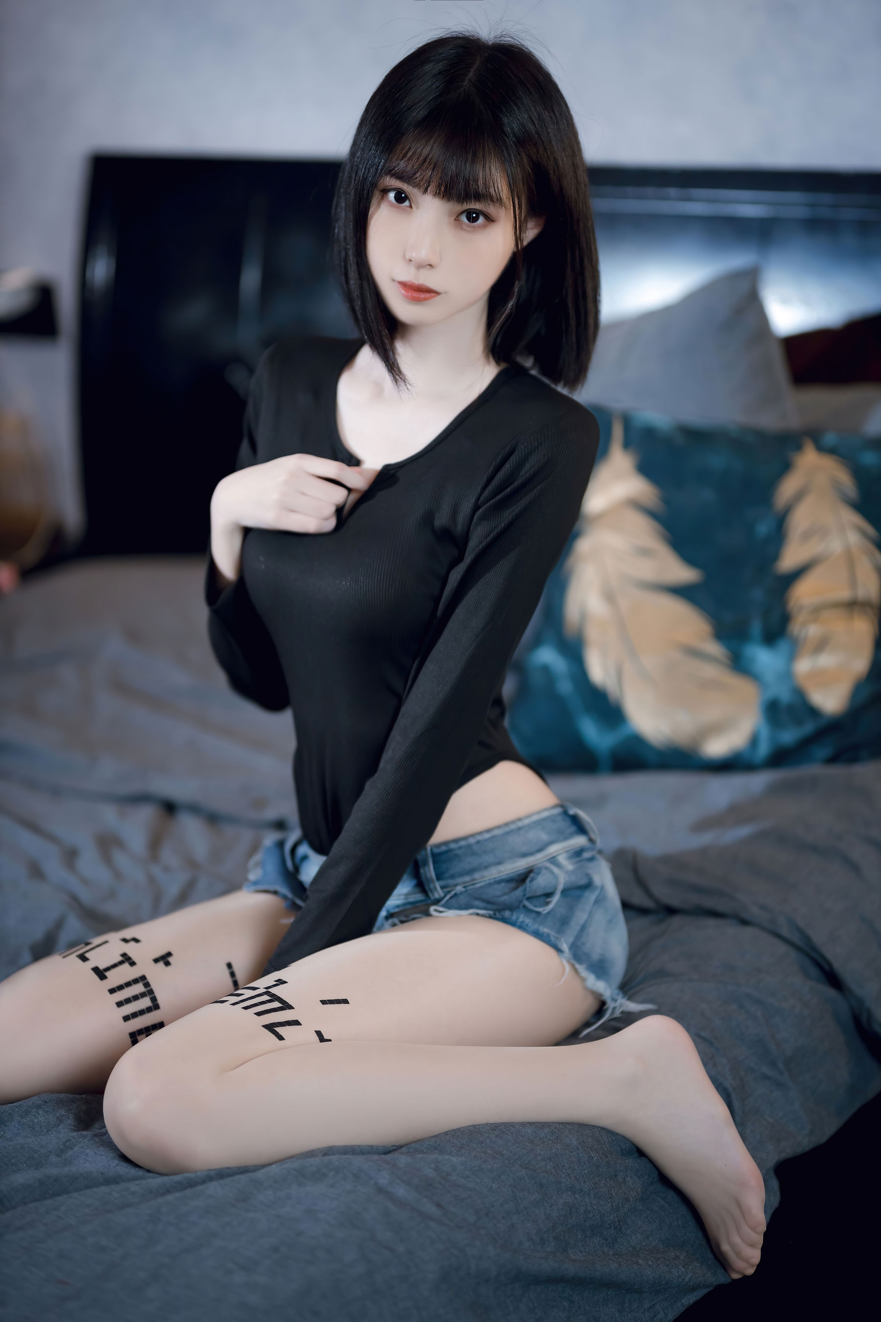 许岚 - 纯欲牛仔短裤2
