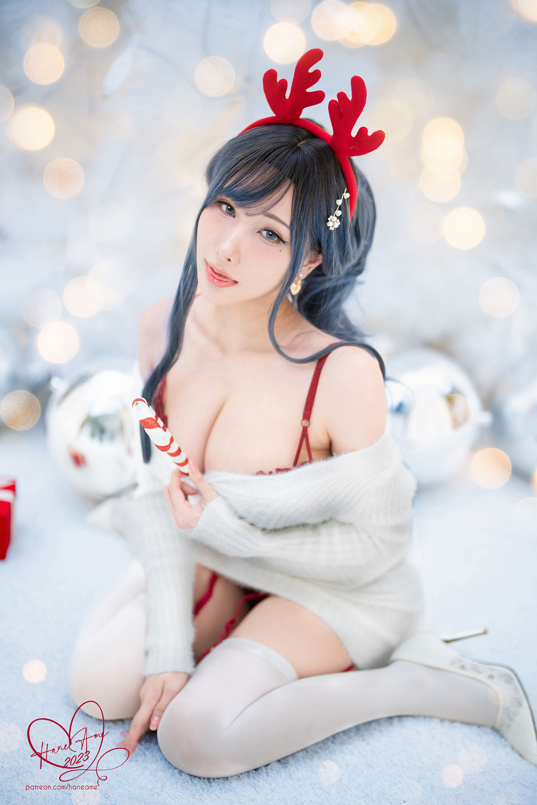 Hane Ame 雨波写真 - Original 2023 White Christmas Moose Onesan