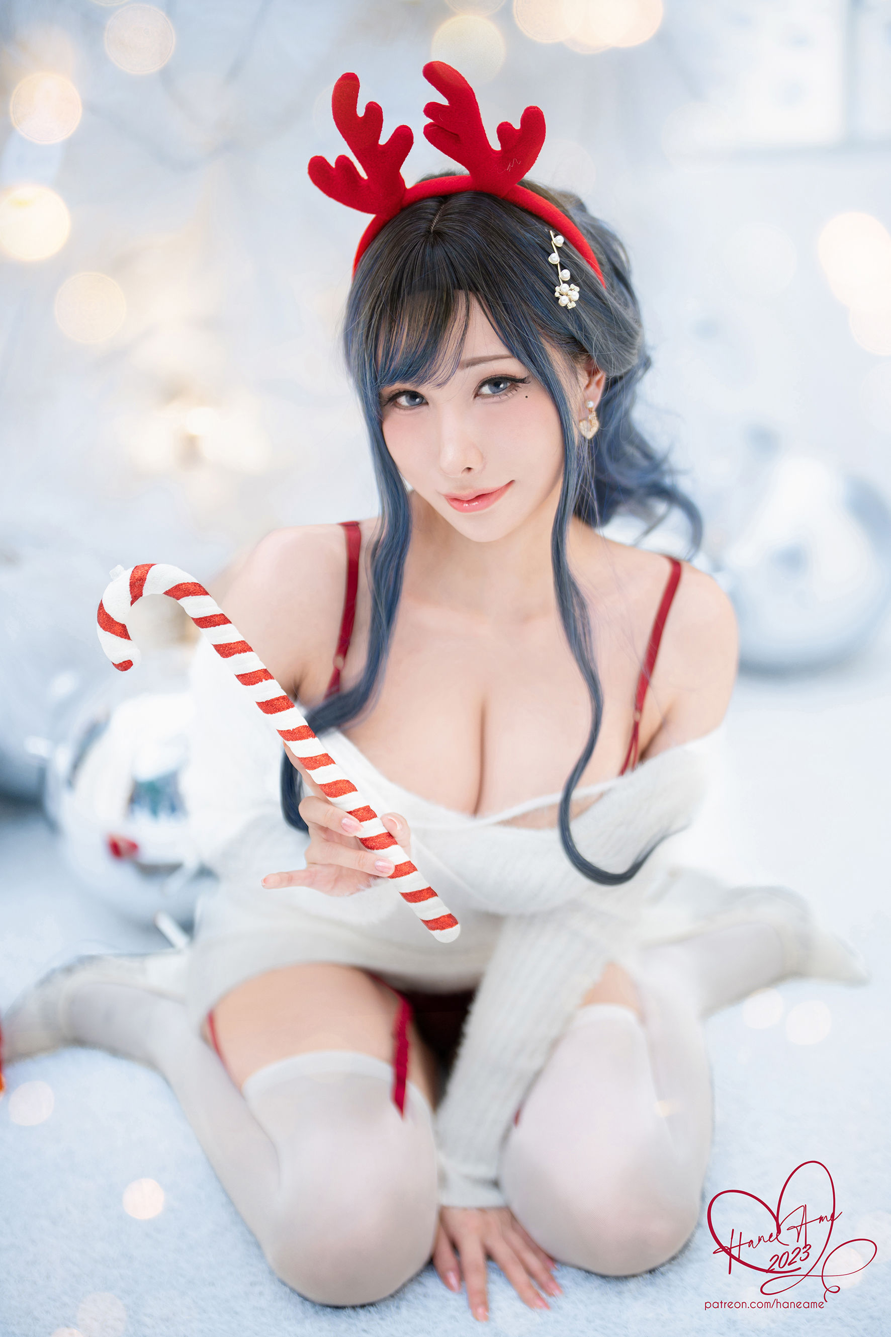 Hane Ame 雨波写真 - Original 2023 White Christmas Moose Onesan