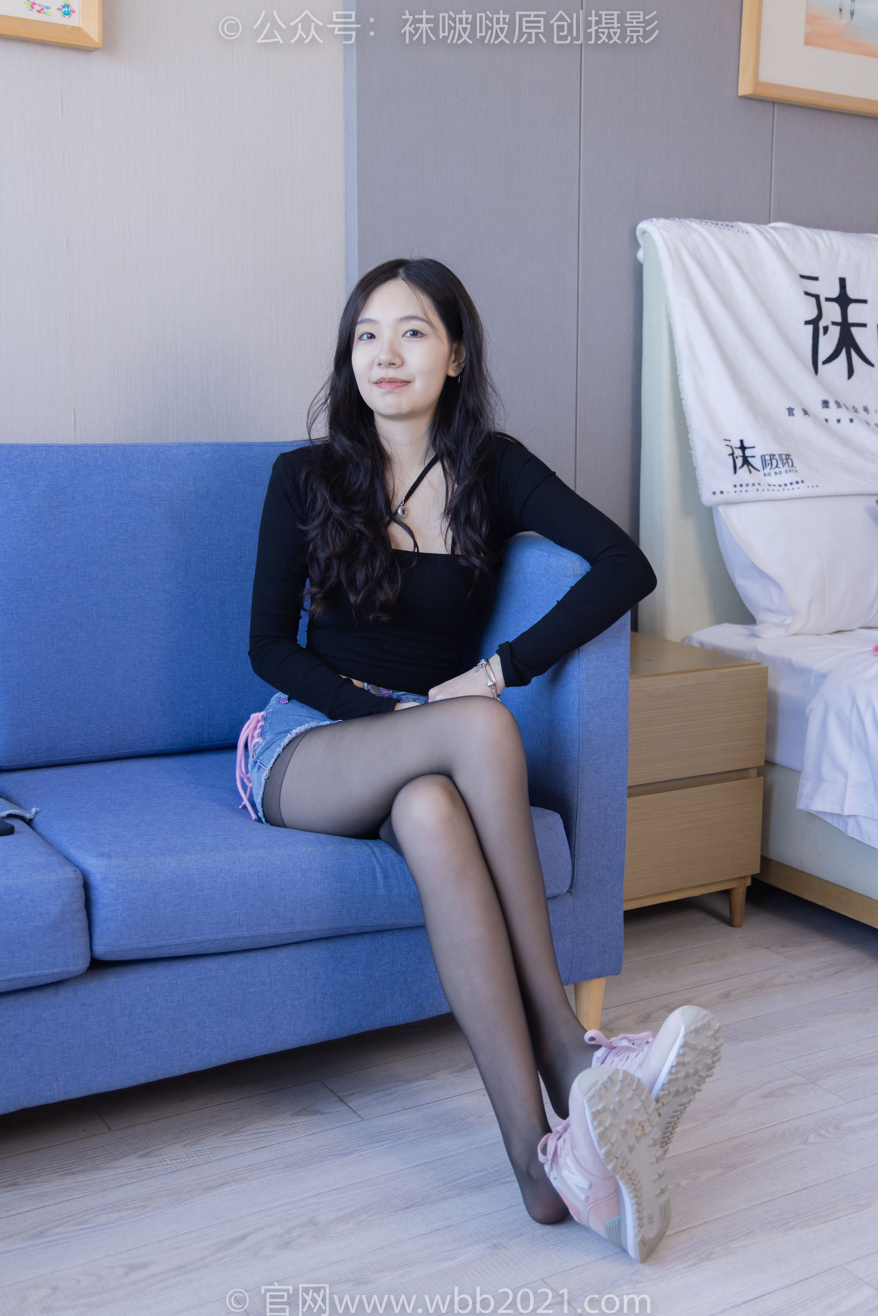 BoBoSocks袜啵啵 No.317 小甜豆 -运动鞋、可拆卸牛仔裤、粉色棉袜、黑丝、裤里丝