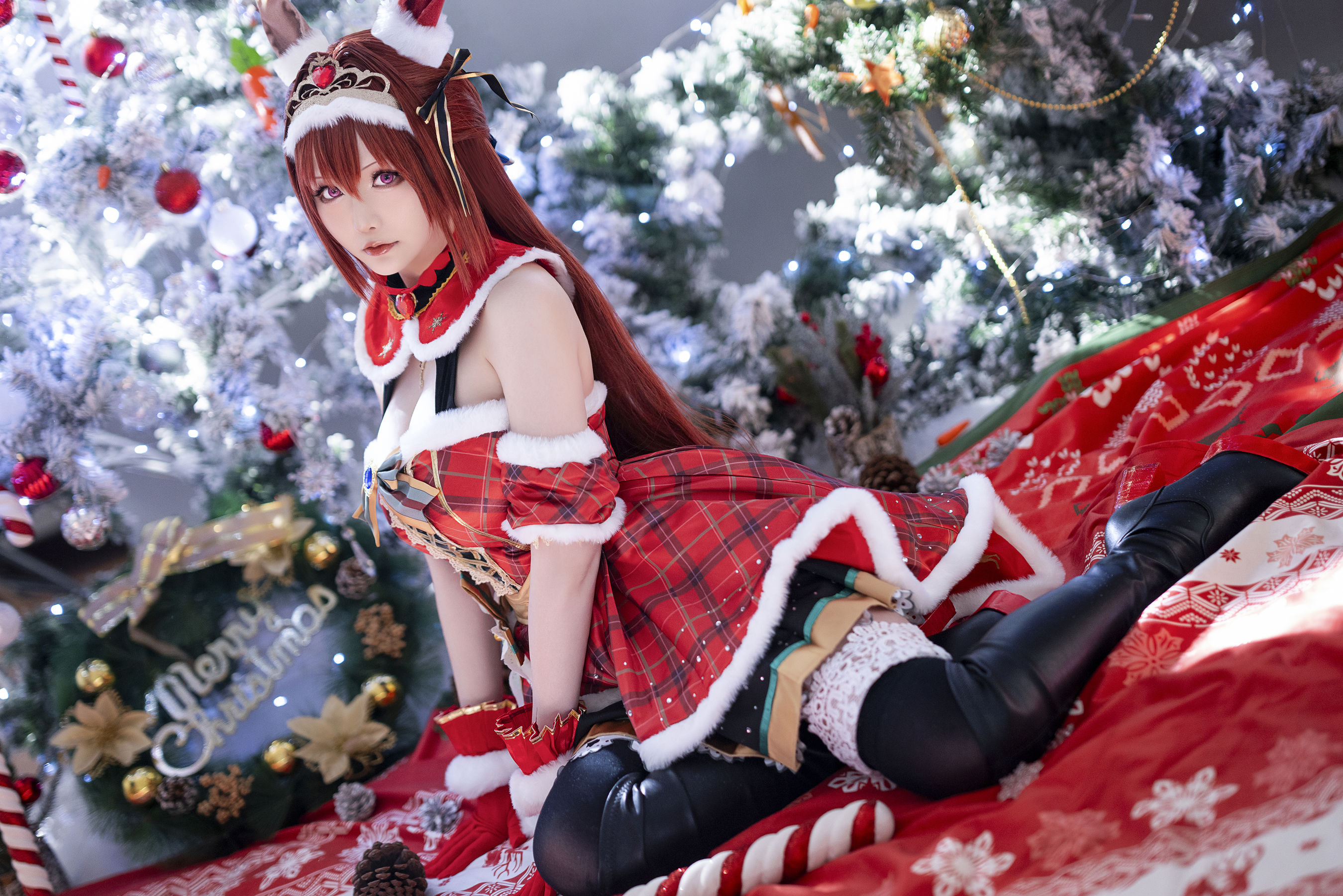 Coser小姐姐星之迟迟 - 赛马娘-大和赤骥 圣诞衣装