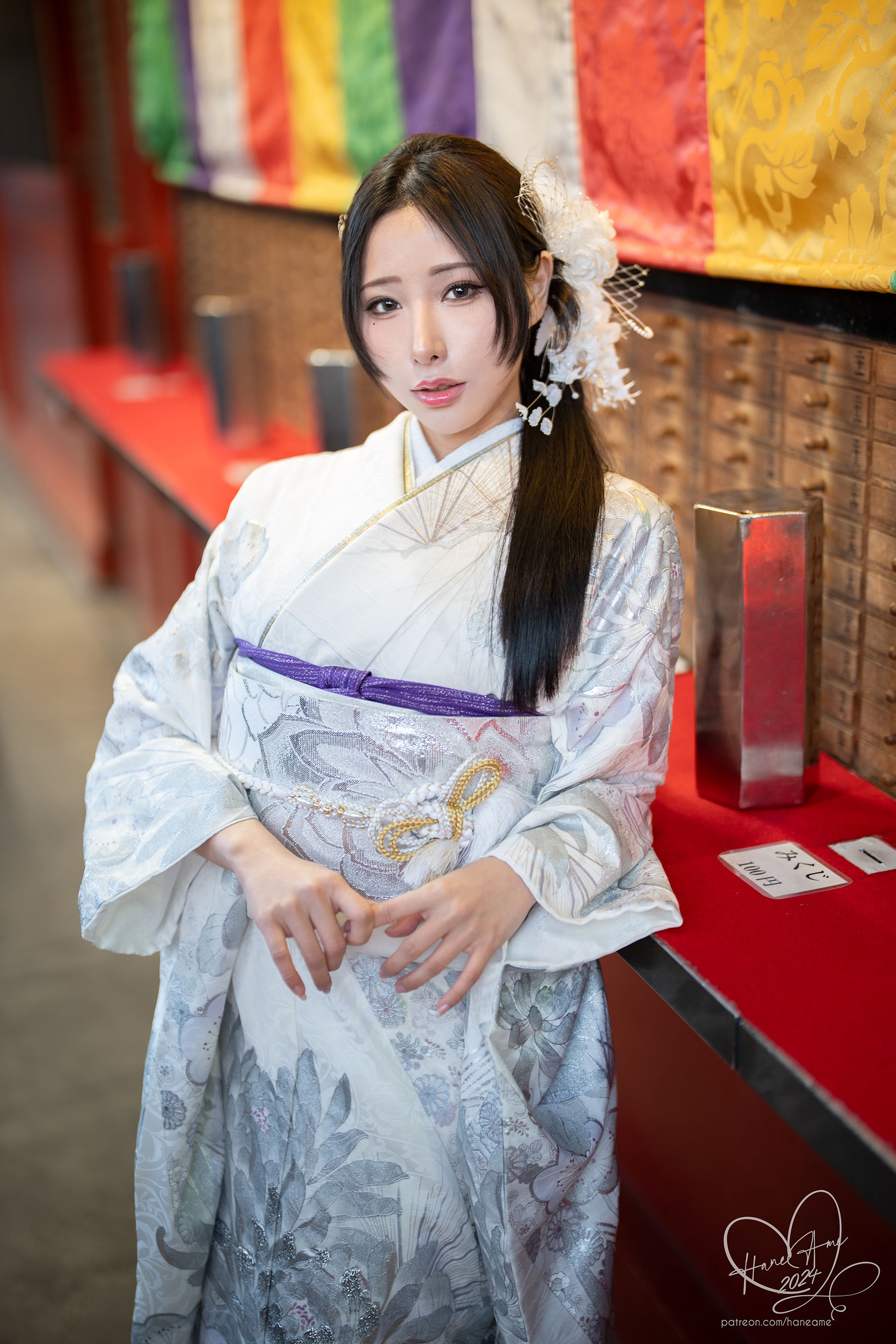 Hane Ame 雨波写真 - Original 2024 New year Silver Kimono