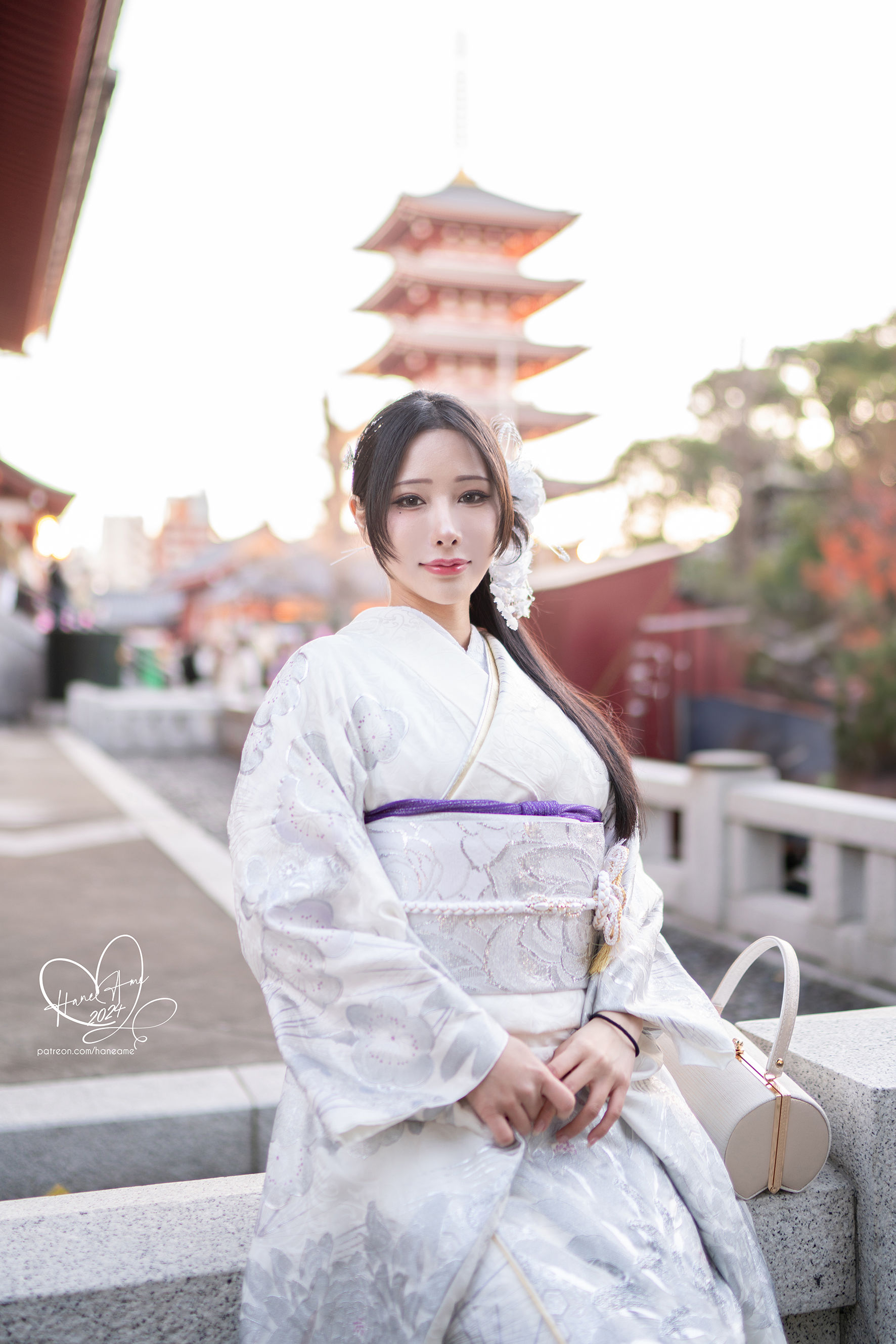 Hane Ame 雨波写真 - Original 2024 New year Silver Kimono