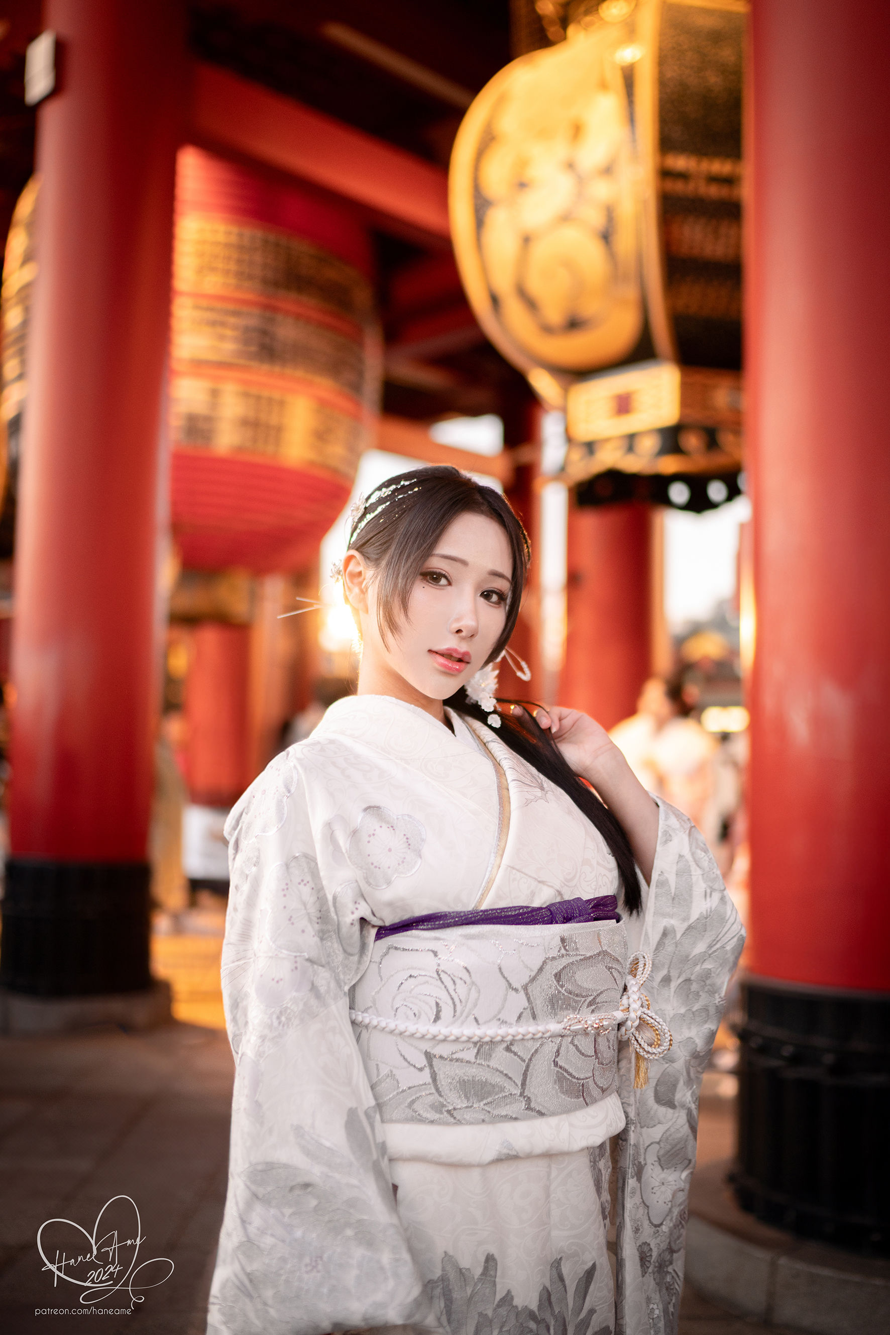 Hane Ame 雨波写真 - Original 2024 New year Silver Kimono