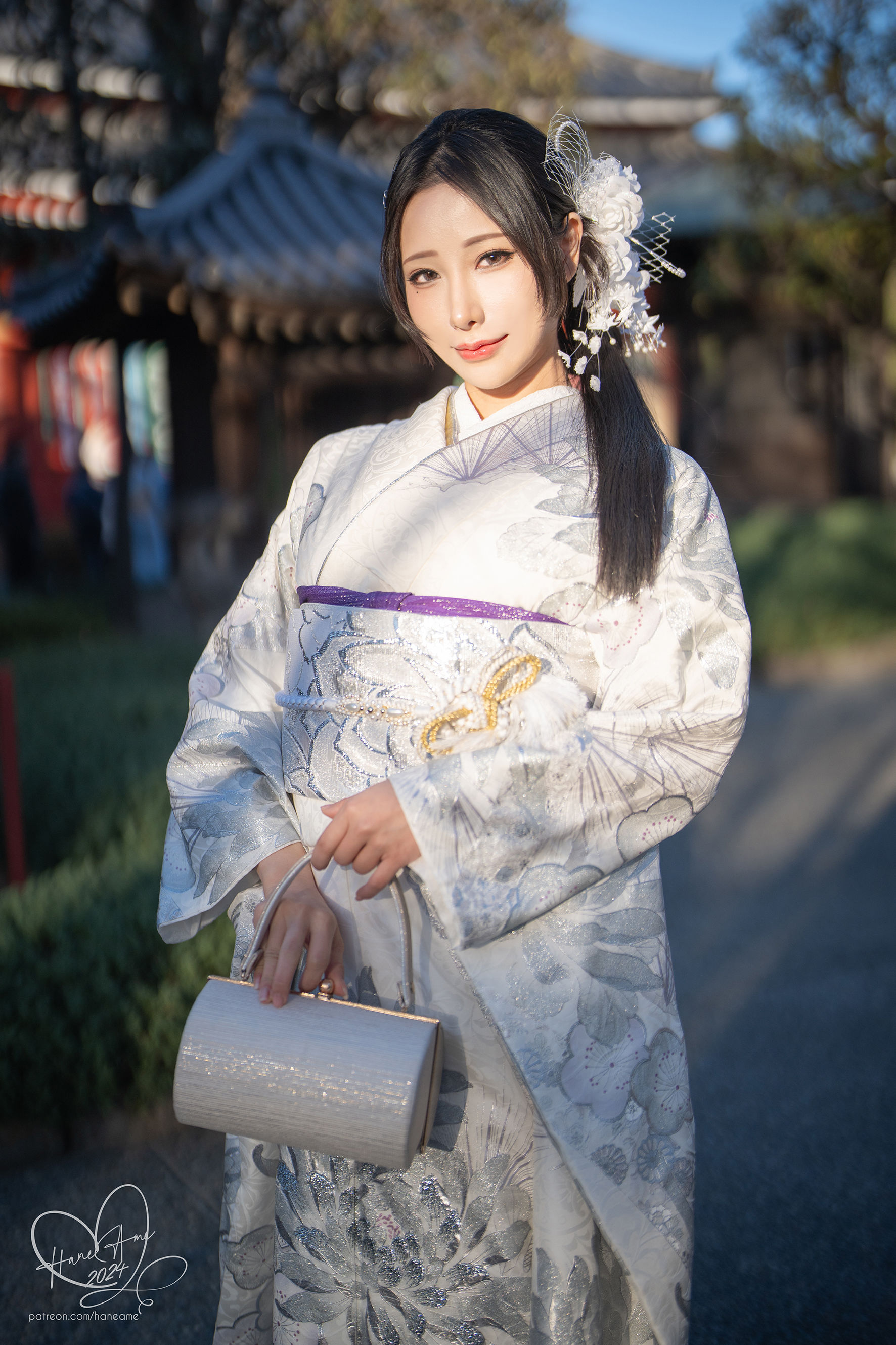 Hane Ame 雨波写真 - Original 2024 New year Silver Kimono
