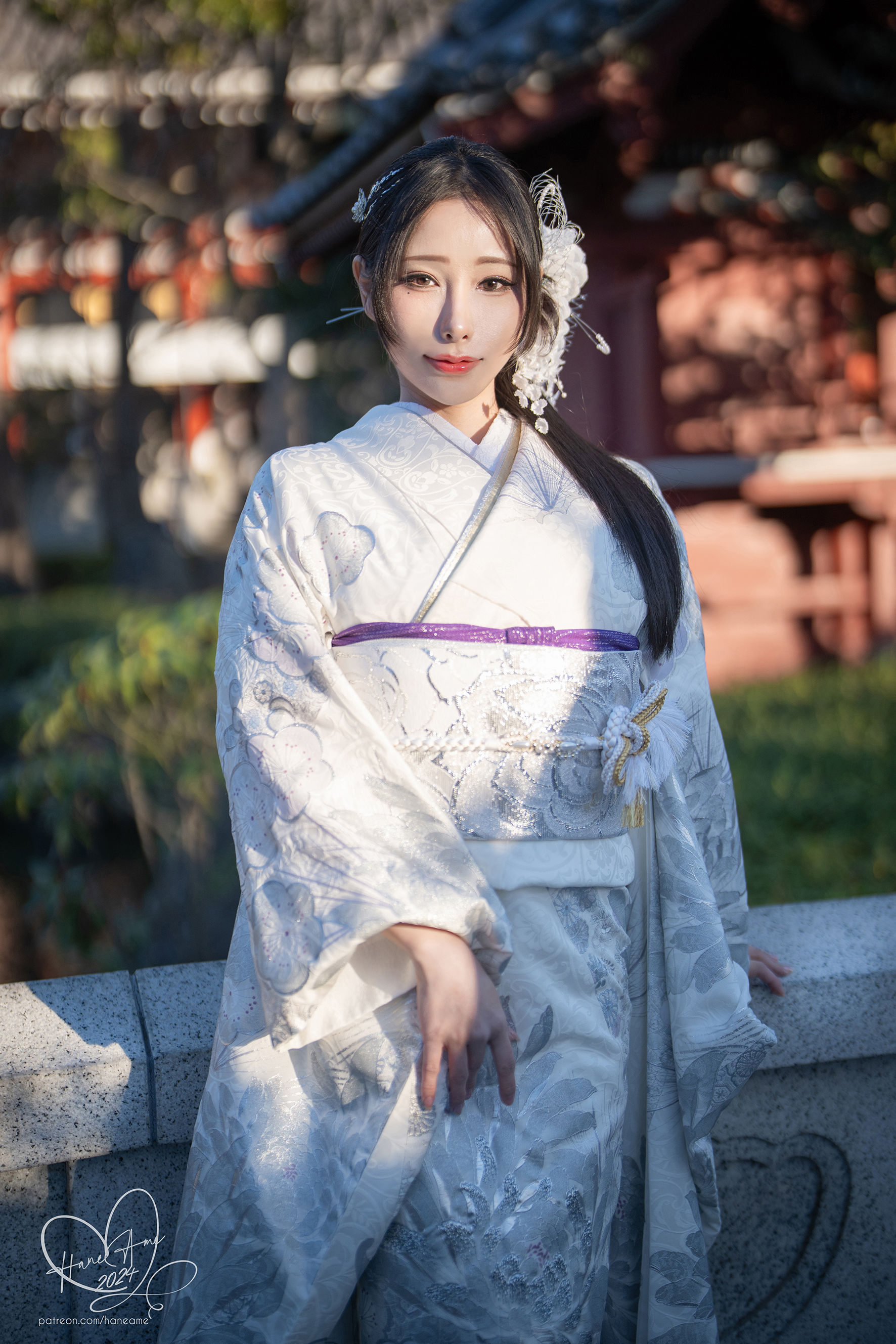 Hane Ame 雨波写真 - Original 2024 New year Silver Kimono