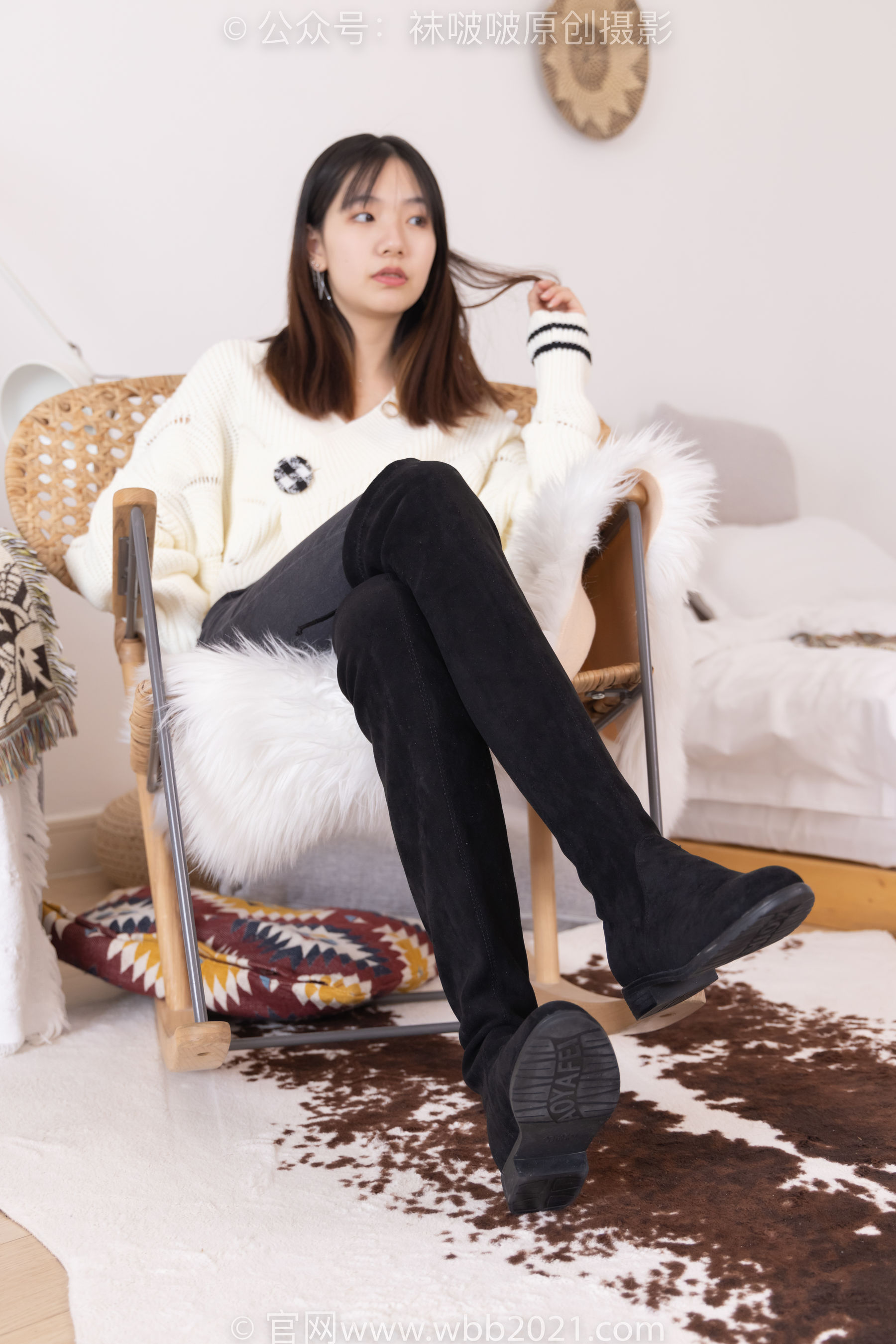 BoBoSocks袜啵啵 No.326 小甜豆 -长靴、油亮灰丝、裤里丝