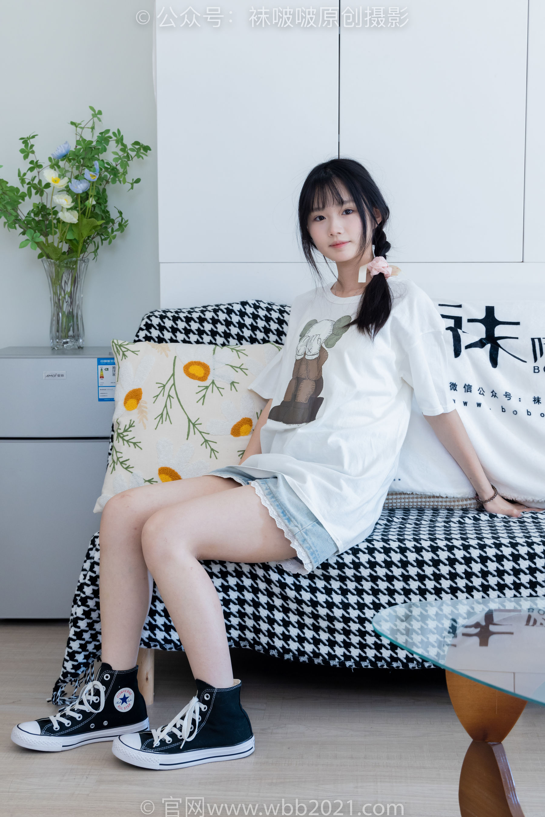 BoBoSocks袜啵啵 No.331 甜甜圈 -板鞋、白棉袜、裸足