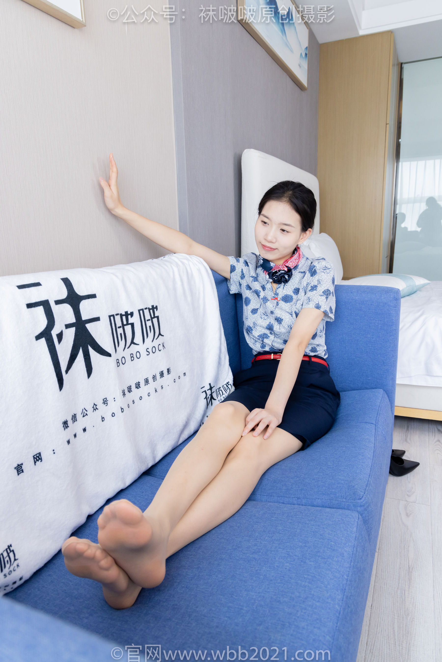 BoBoSocks袜啵啵 No.334 芝士 -东航制服、两双高跟鞋、薄肉丝、薄灰丝