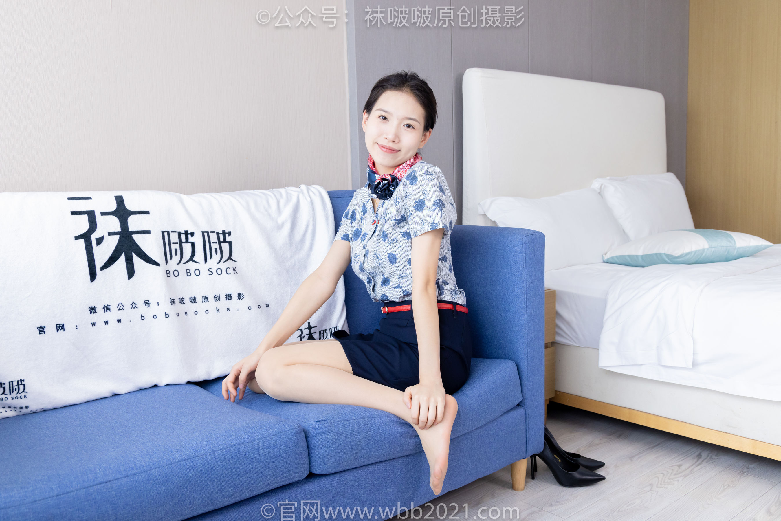 BoBoSocks袜啵啵 No.334 芝士 -东航制服、两双高跟鞋、薄肉丝、薄灰丝