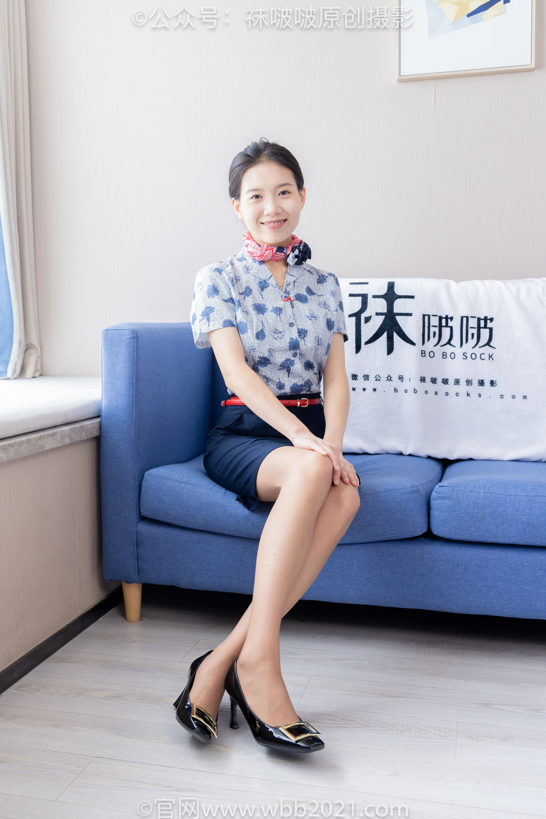 BoBoSocks袜啵啵 No.334 芝士 -东航制服、两双高跟鞋、薄肉丝、薄灰丝