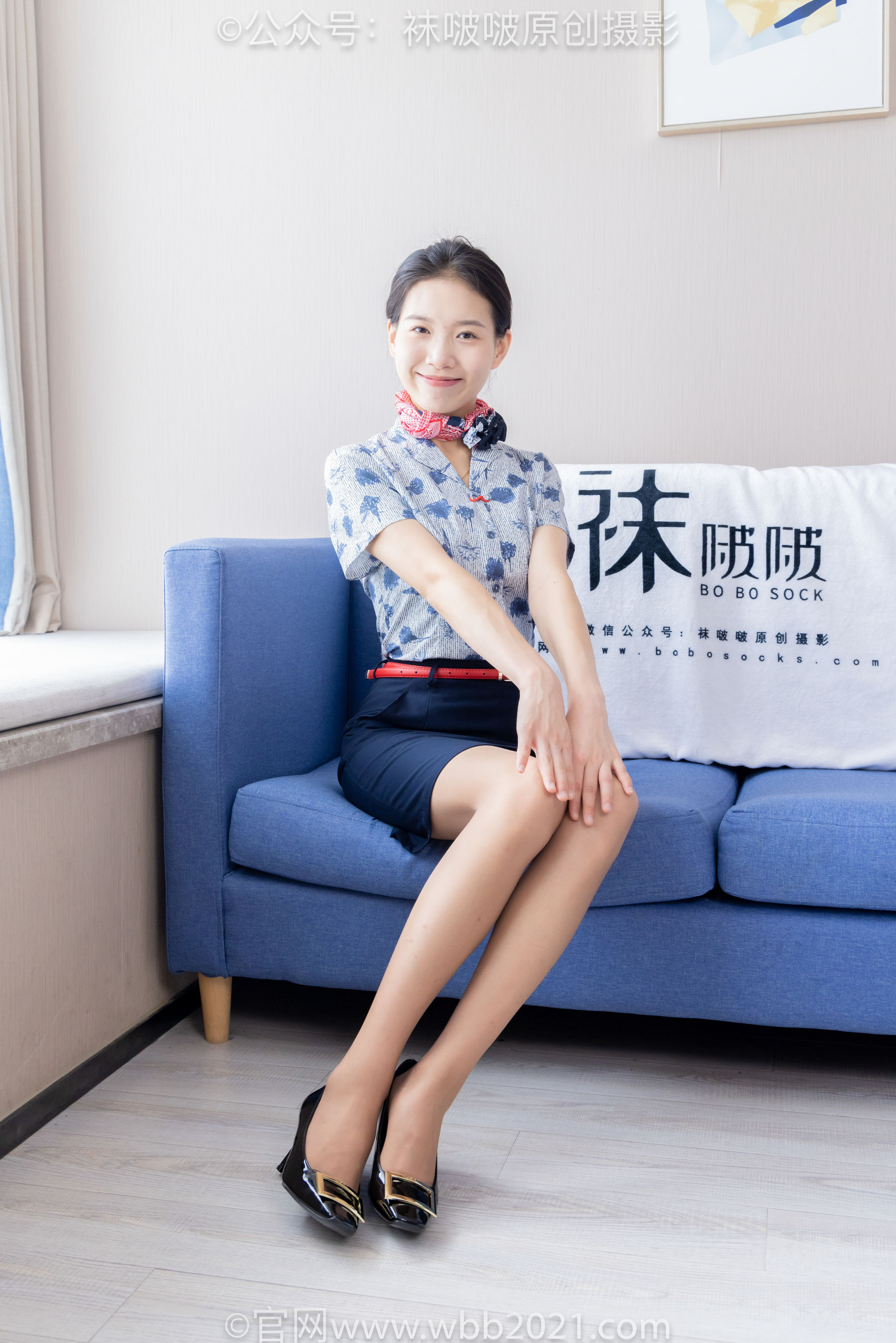 BoBoSocks袜啵啵 No.334 芝士 -东航制服、两双高跟鞋、薄肉丝、薄灰丝