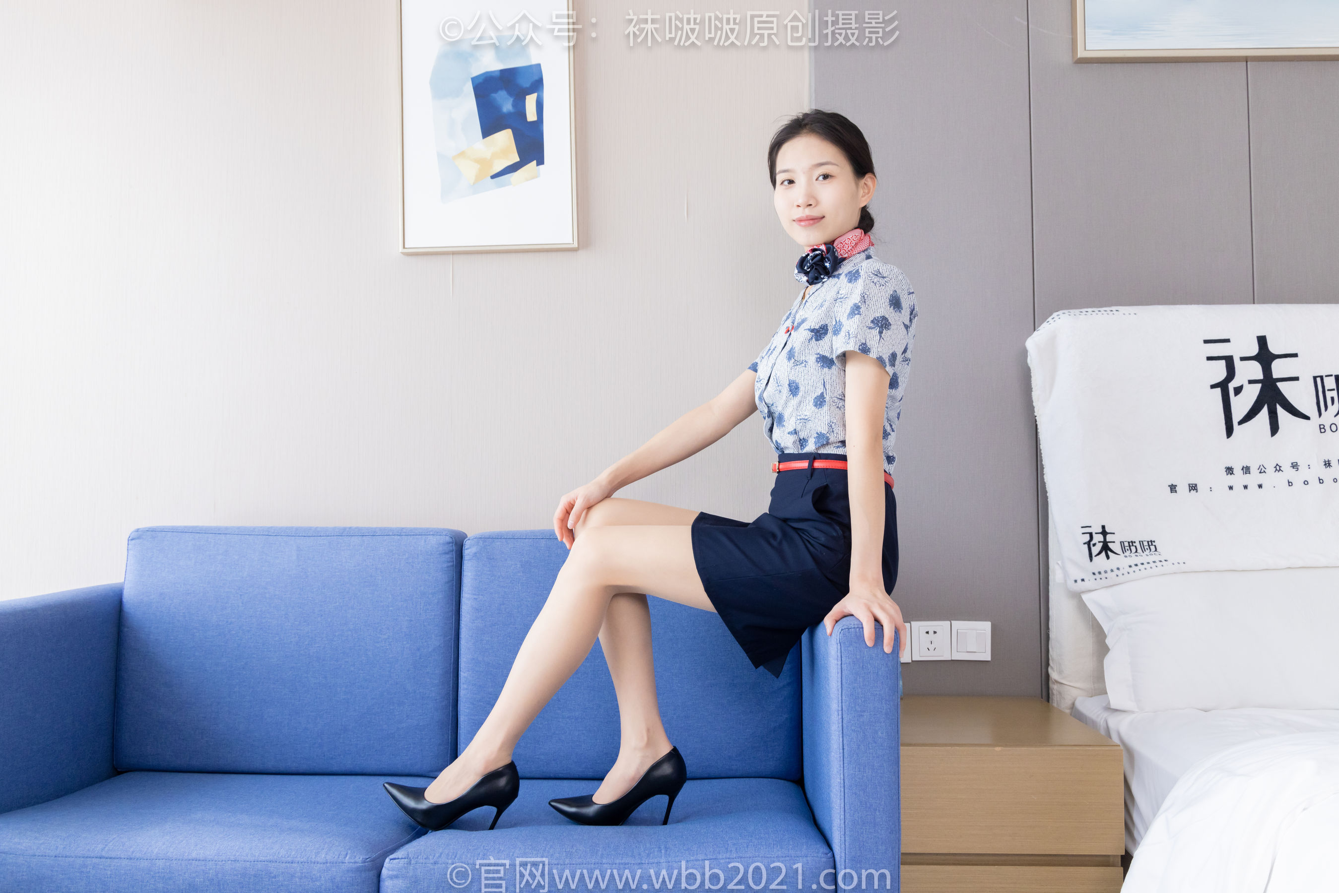 BoBoSocks袜啵啵 No.334 芝士 -东航制服、两双高跟鞋、薄肉丝、薄灰丝