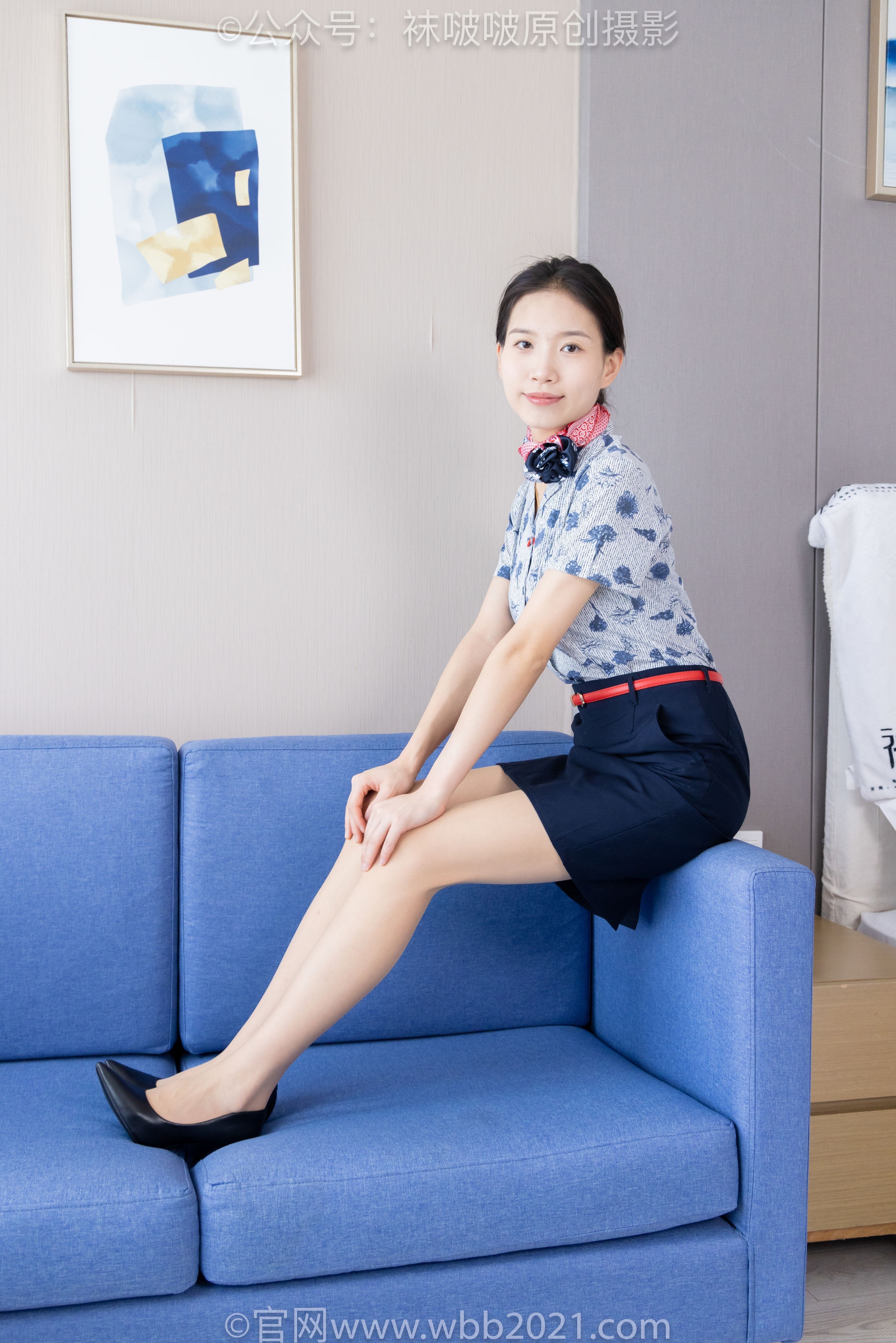 BoBoSocks袜啵啵 No.334 芝士 -东航制服、两双高跟鞋、薄肉丝、薄灰丝