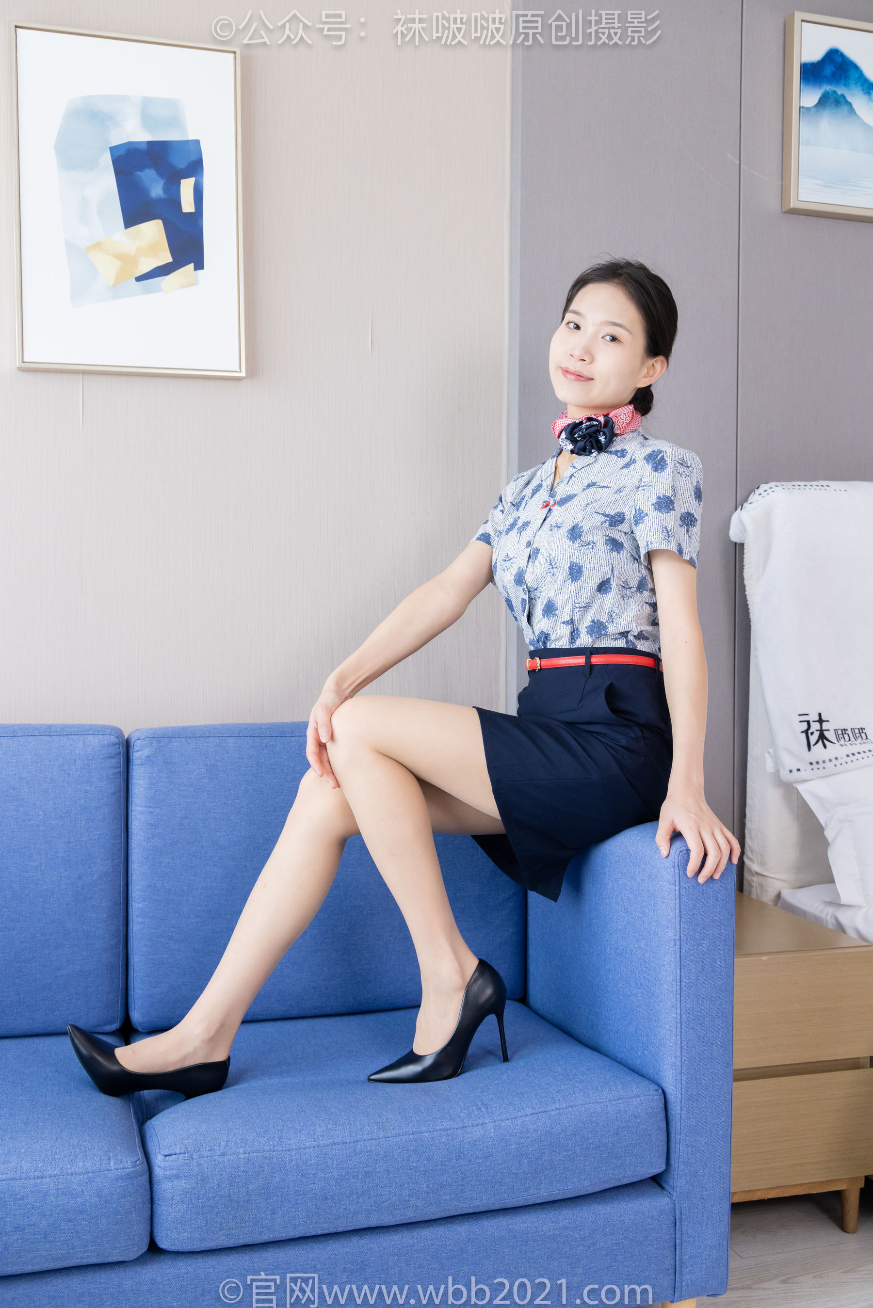 BoBoSocks袜啵啵 No.334 芝士 -东航制服、两双高跟鞋、薄肉丝、薄灰丝