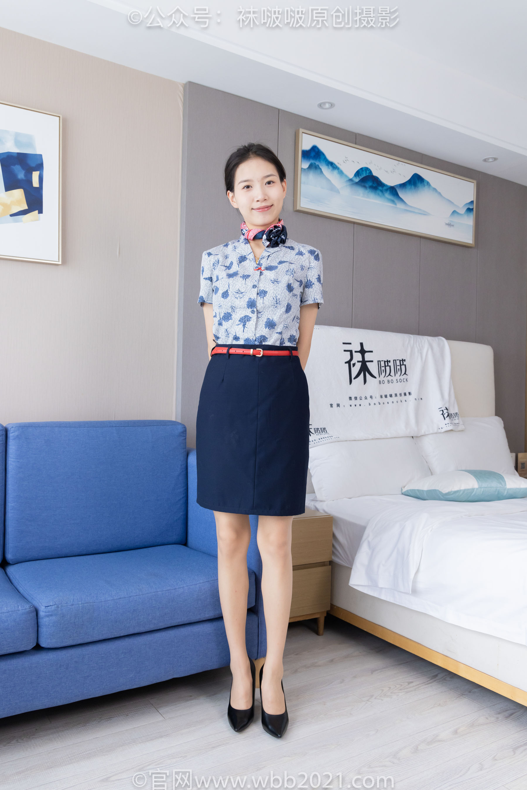 BoBoSocks袜啵啵 No.334 芝士 -东航制服、两双高跟鞋、薄肉丝、薄灰丝