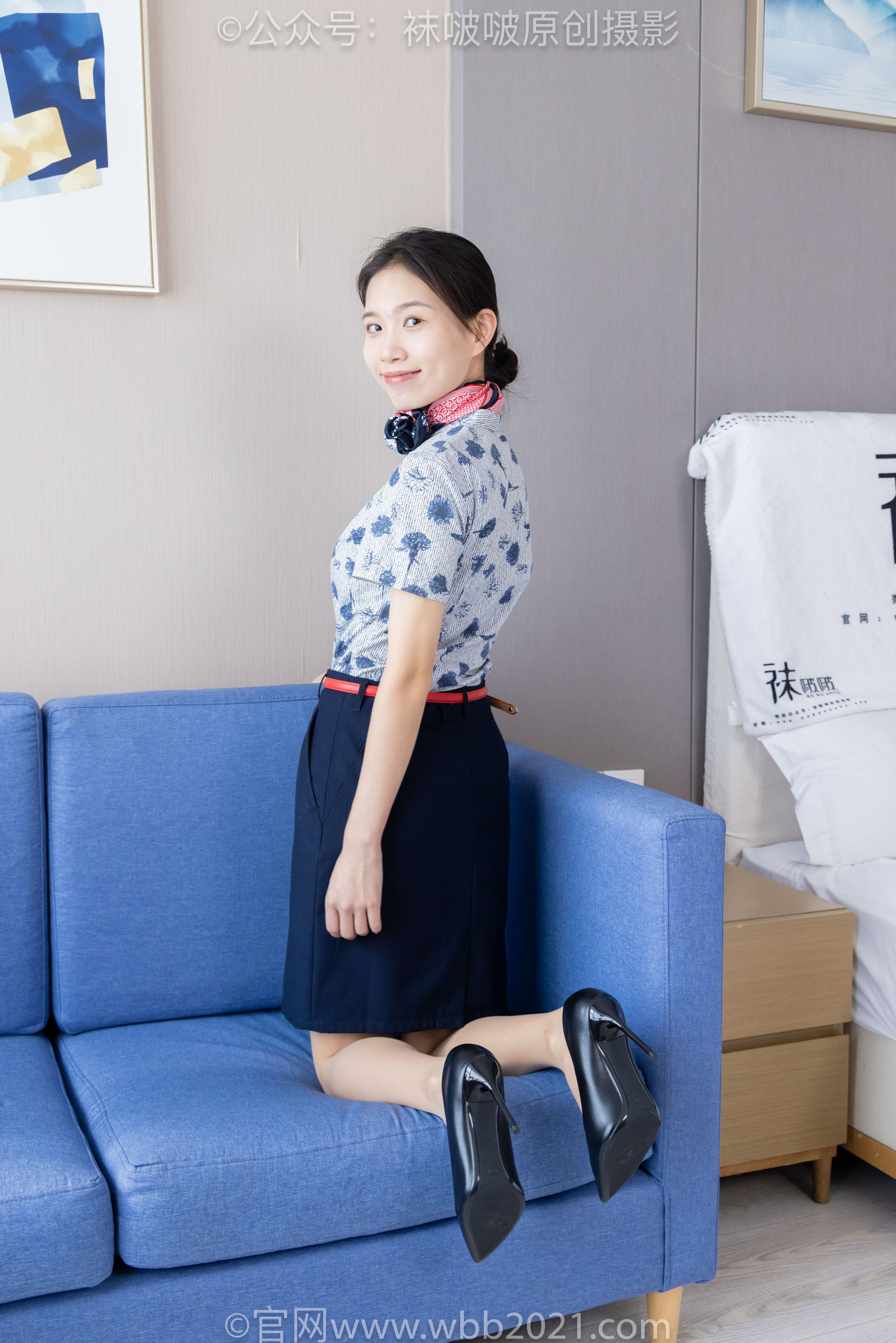 BoBoSocks袜啵啵 No.334 芝士 -东航制服、两双高跟鞋、薄肉丝、薄灰丝