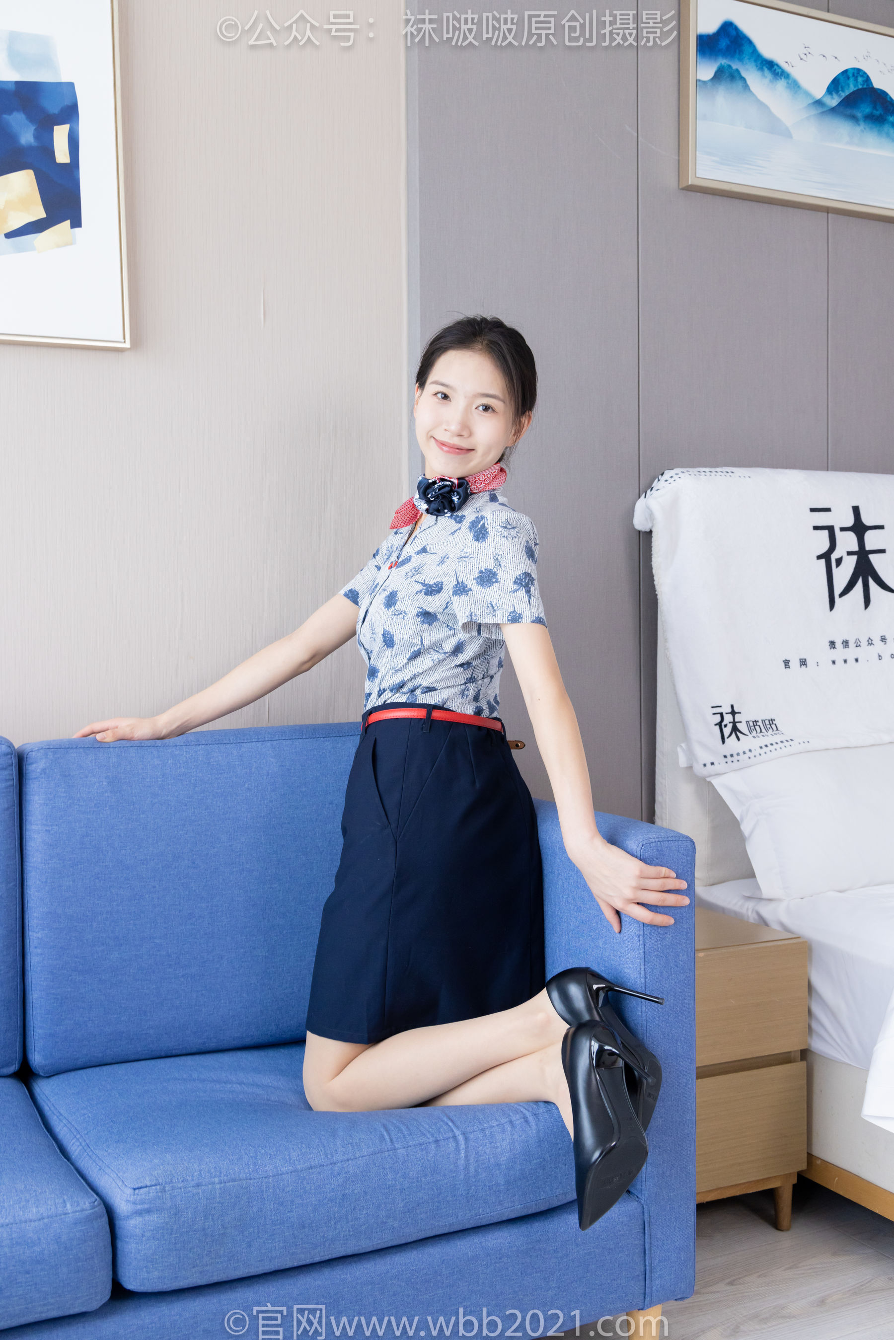 BoBoSocks袜啵啵 No.334 芝士 -东航制服、两双高跟鞋、薄肉丝、薄灰丝