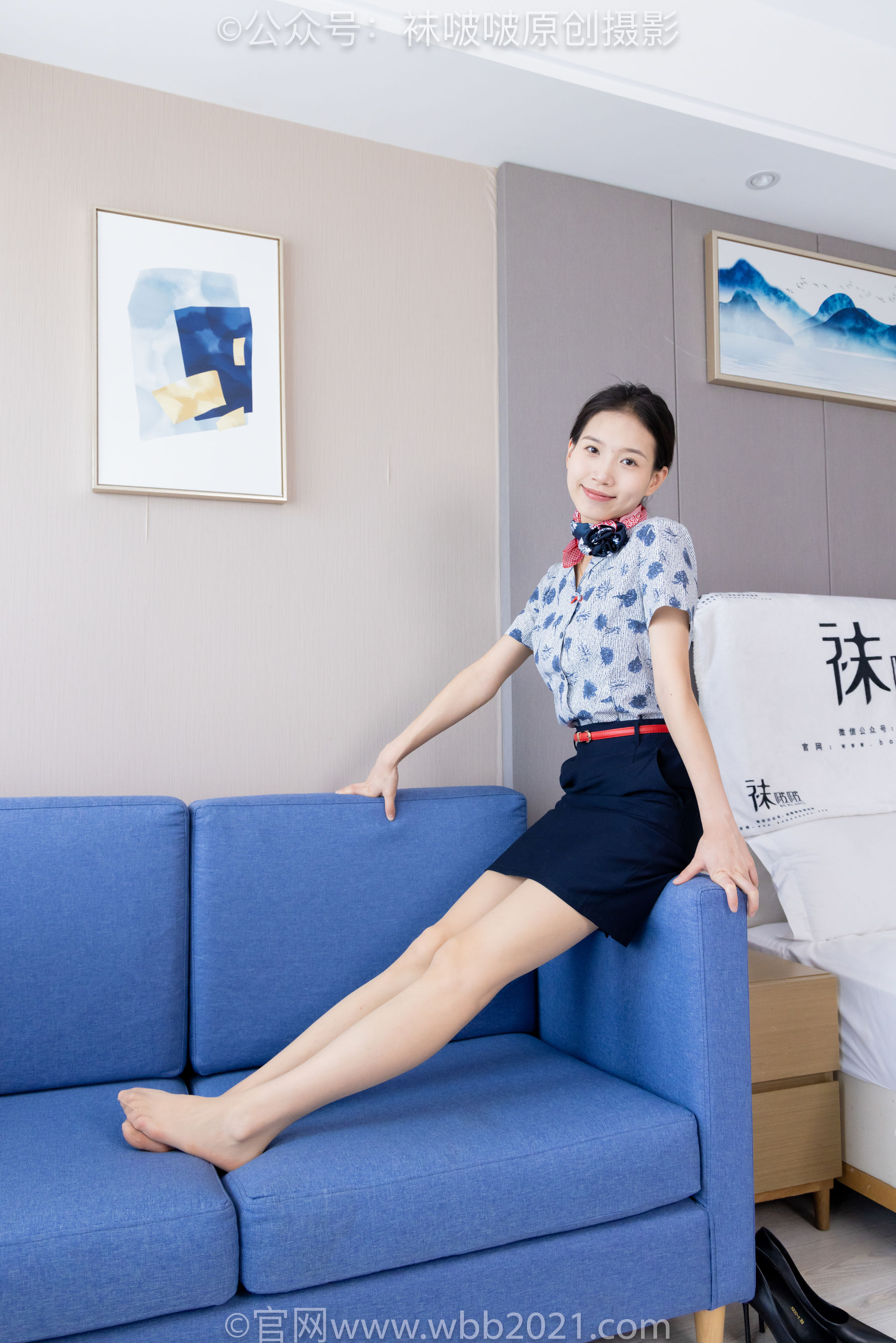 BoBoSocks袜啵啵 No.334 芝士 -东航制服、两双高跟鞋、薄肉丝、薄灰丝