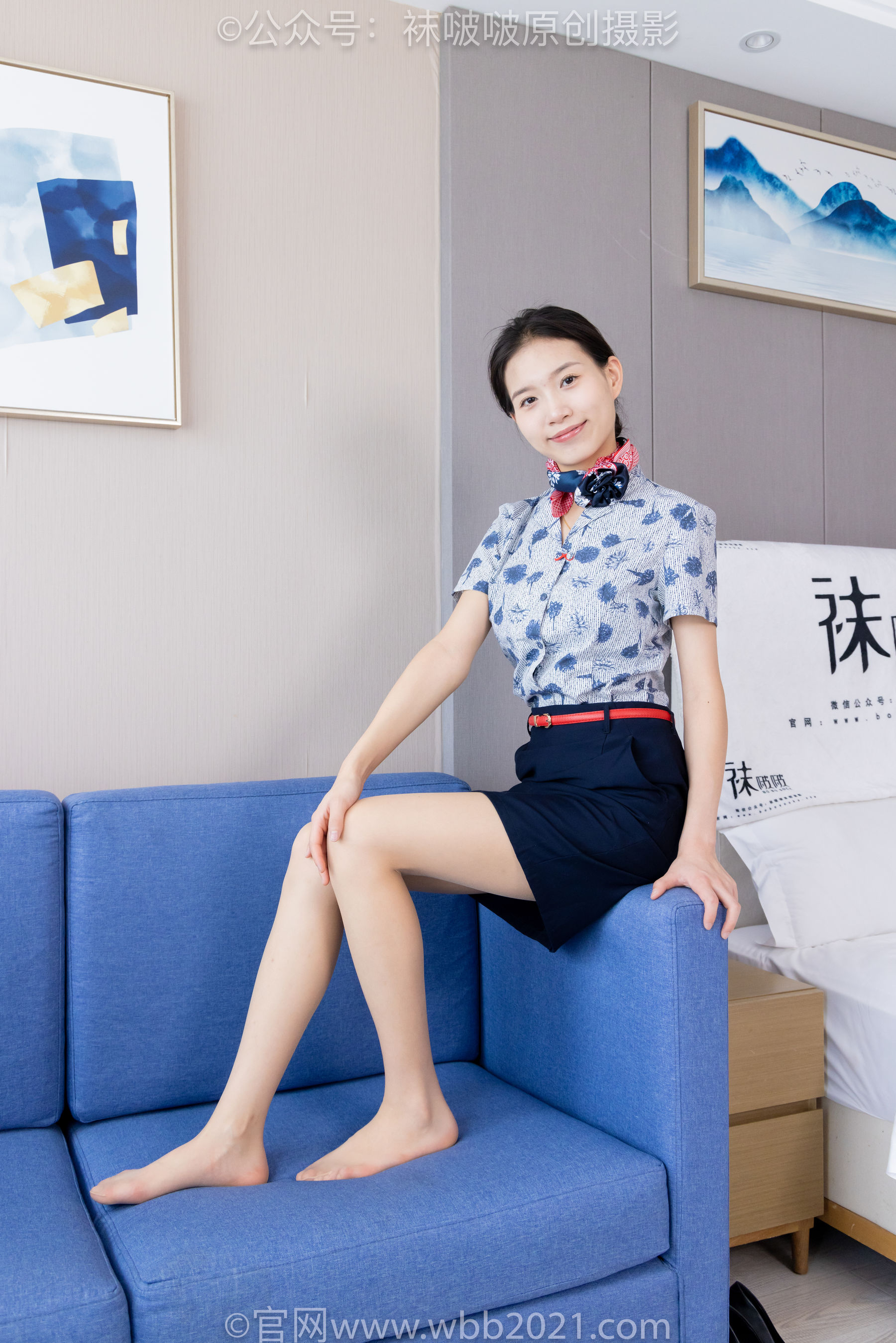 BoBoSocks袜啵啵 No.334 芝士 -东航制服、两双高跟鞋、薄肉丝、薄灰丝