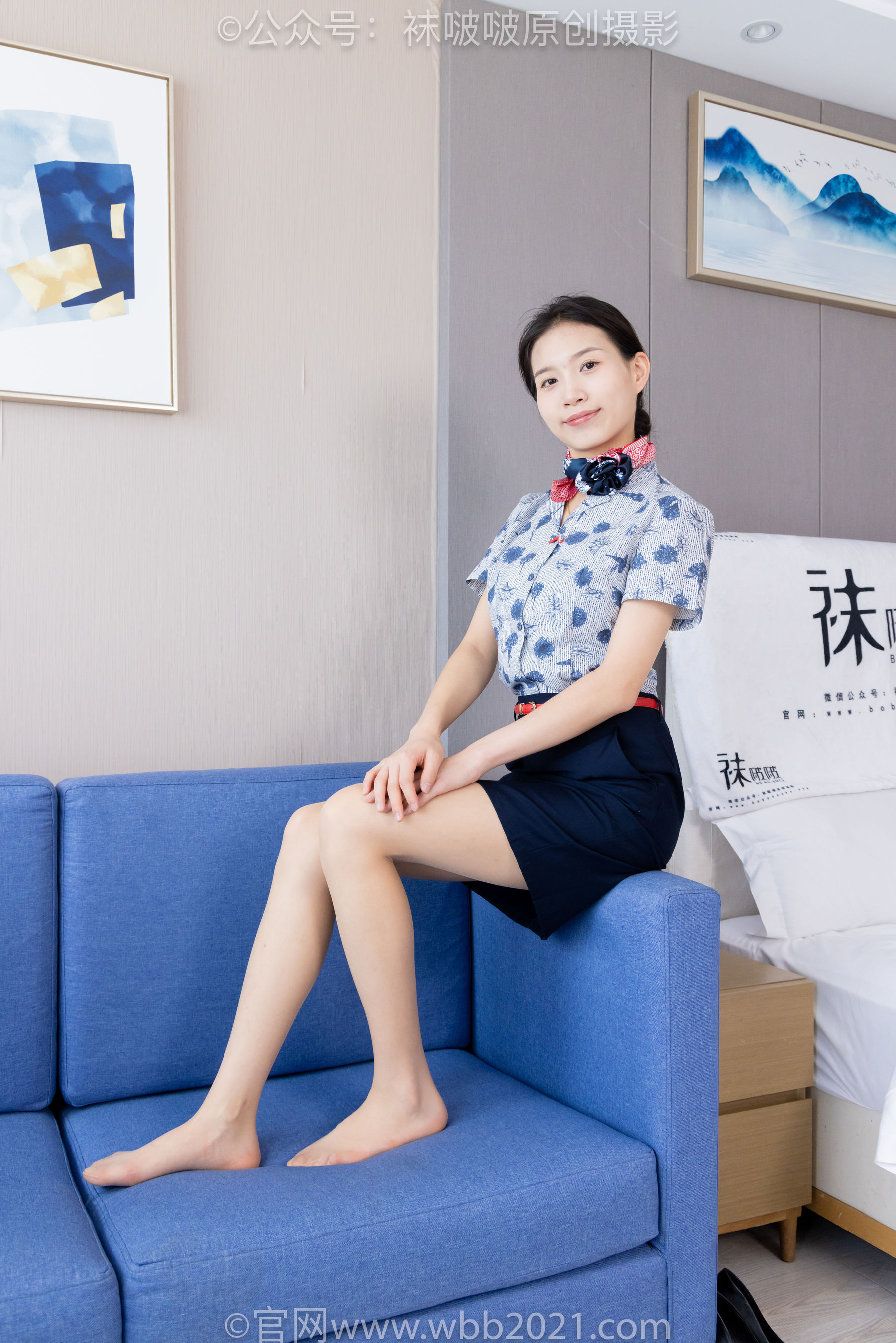 BoBoSocks袜啵啵 No.334 芝士 -东航制服、两双高跟鞋、薄肉丝、薄灰丝