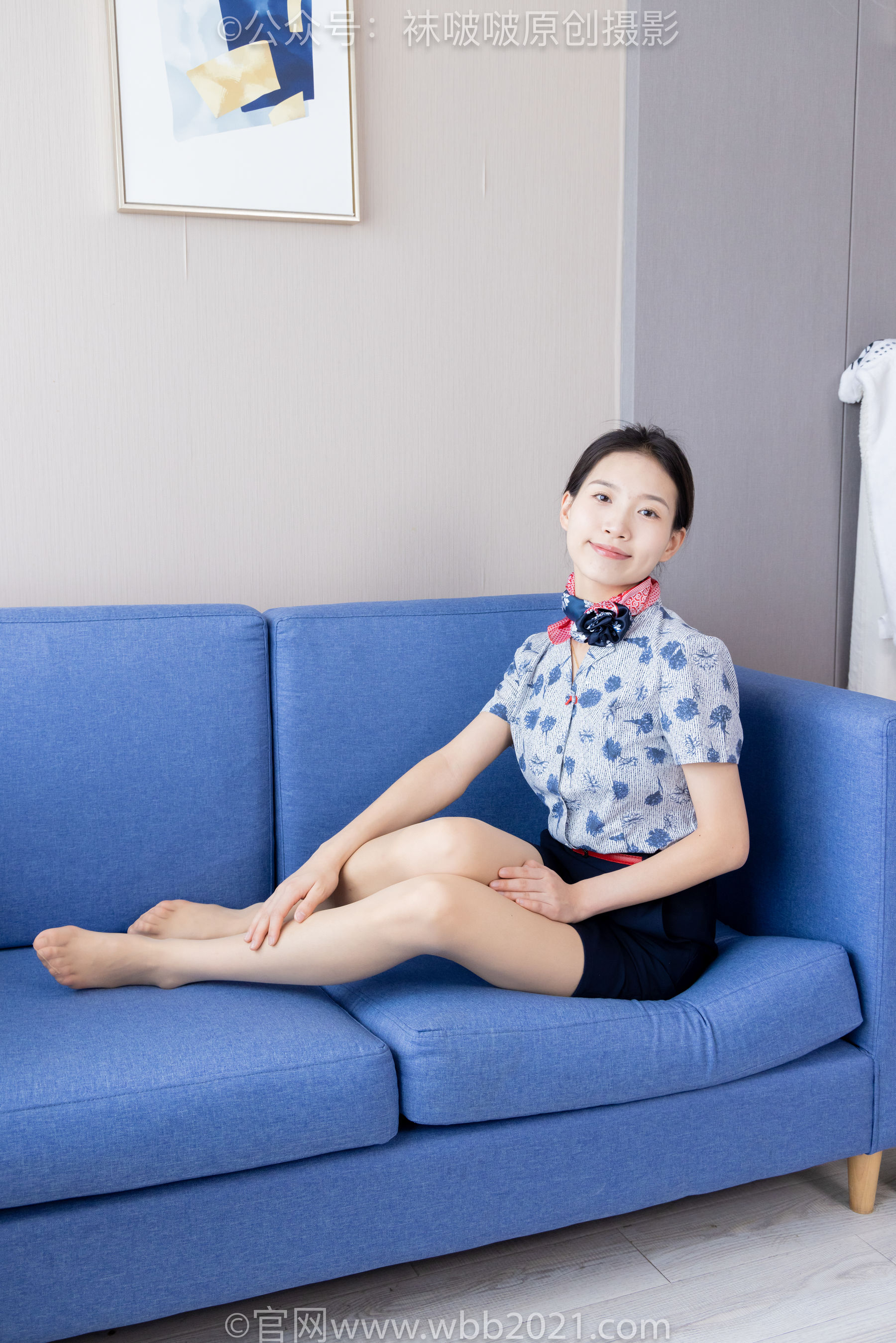 BoBoSocks袜啵啵 No.334 芝士 -东航制服、两双高跟鞋、薄肉丝、薄灰丝