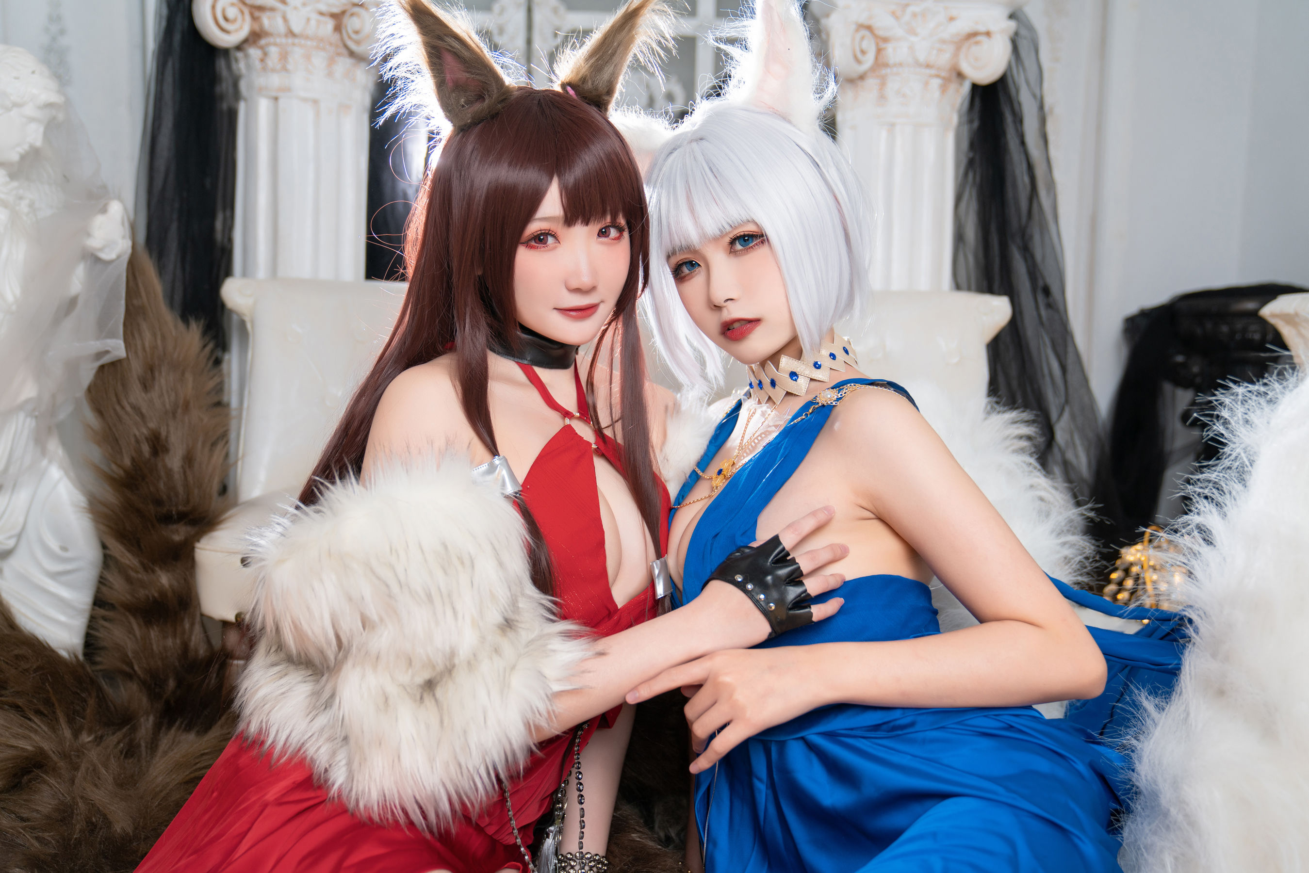 微博妹子 Momoko葵葵&瓜希酱 - 碧蓝航线赤城&加贺 礼服