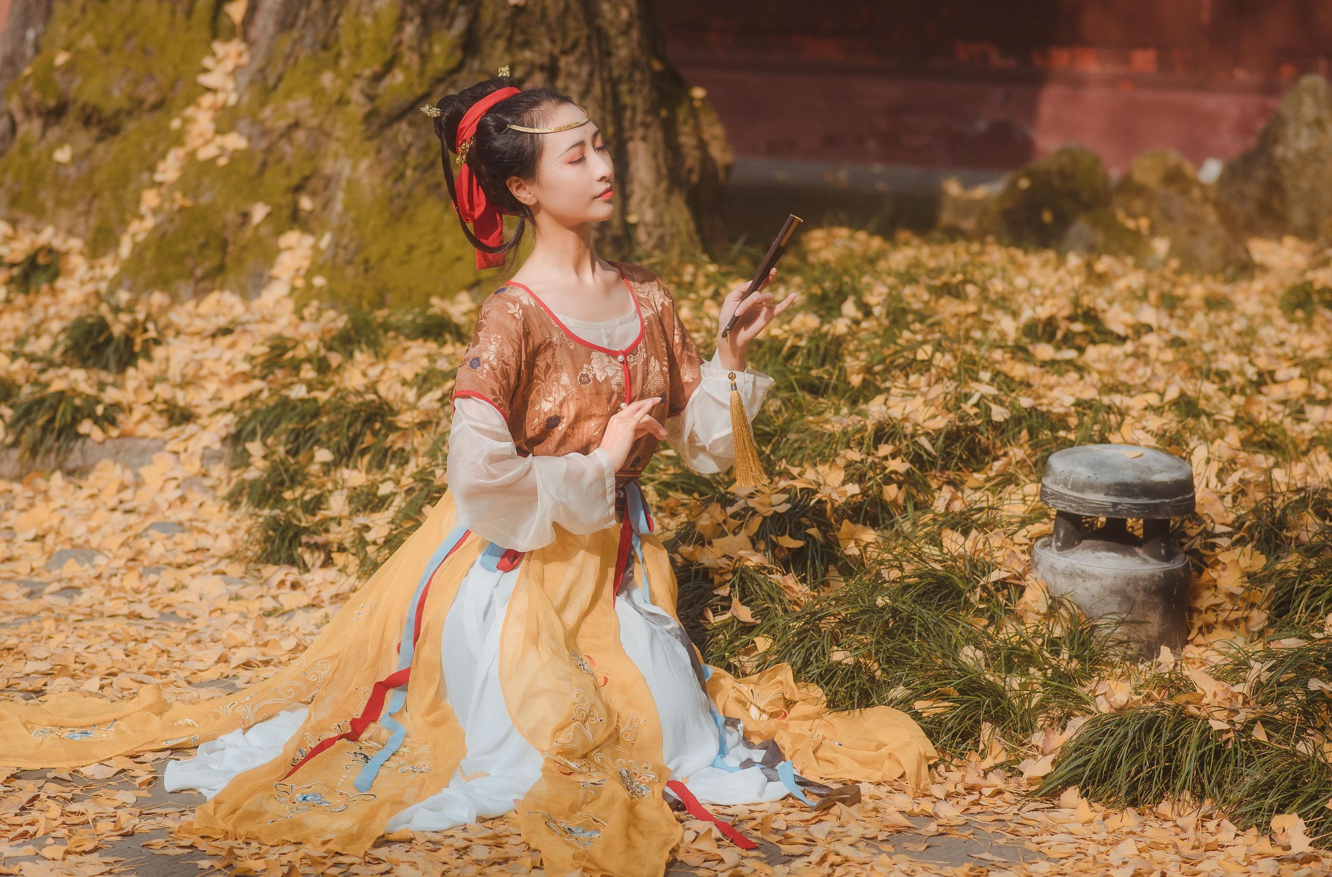 拿相机的执义 - 汉服写真头上金爵钗