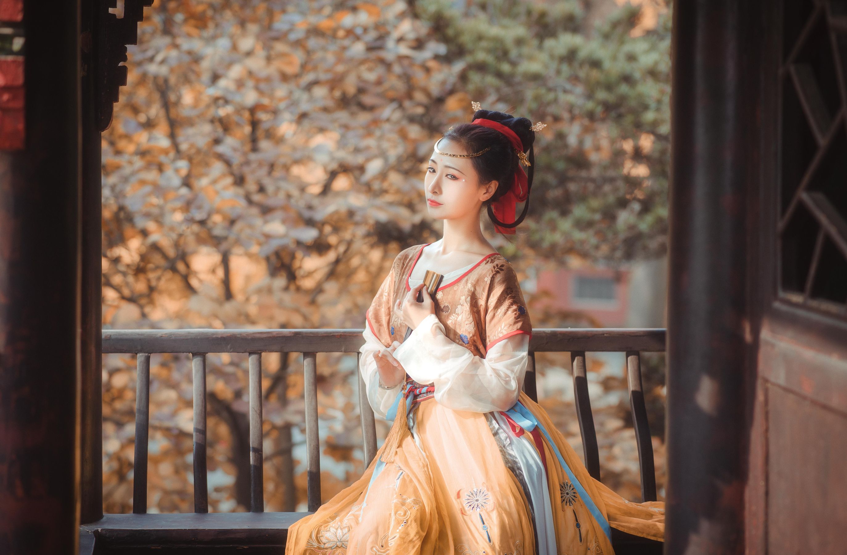 拿相机的执义 - 汉服写真头上金爵钗
