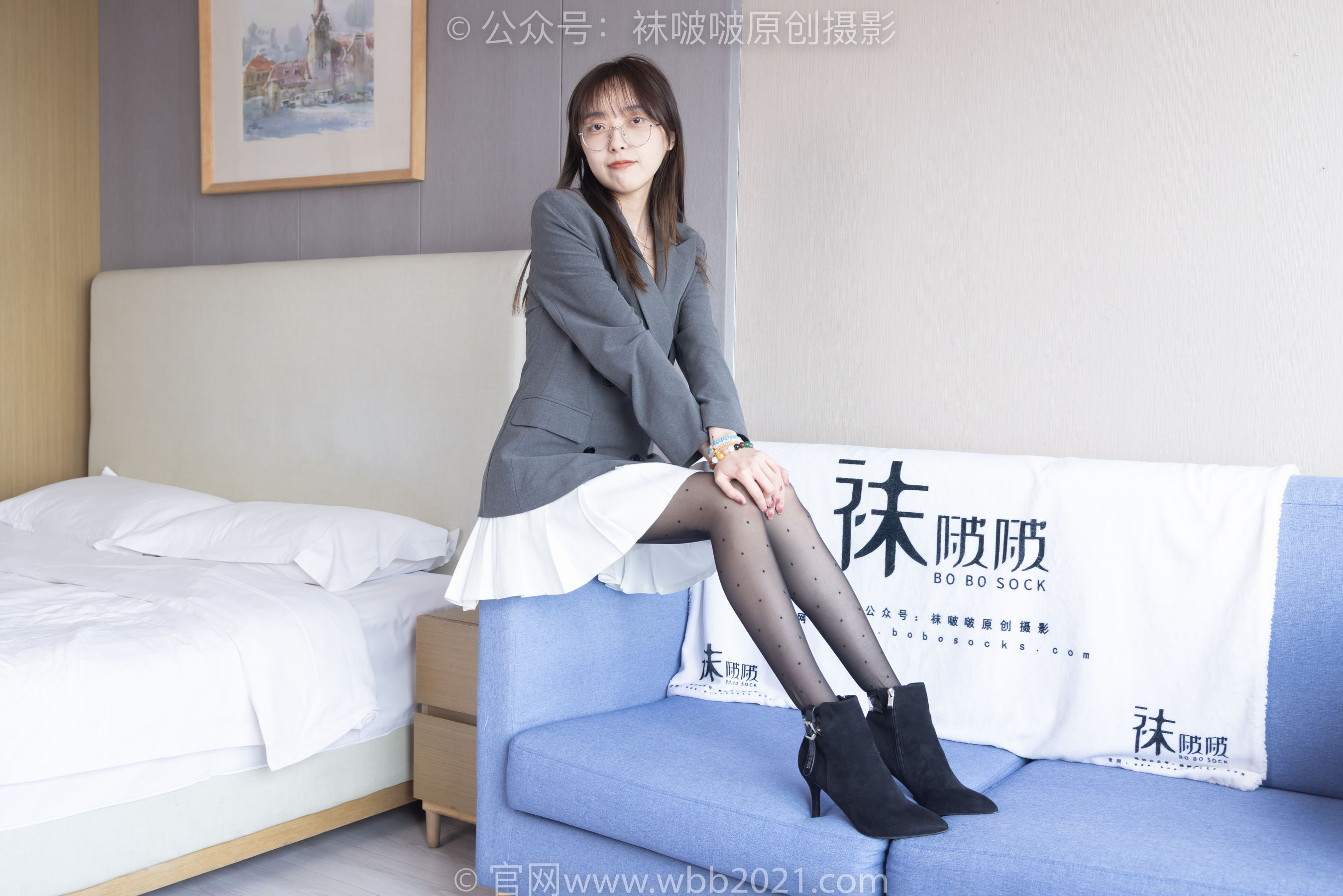 BoBoSocks袜啵啵 No.352 稚予 -短靴、波点黑丝