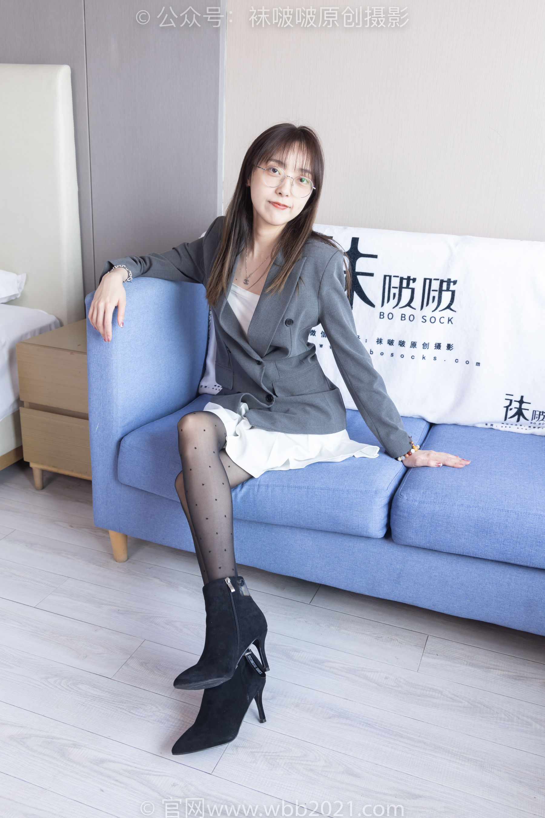 BoBoSocks袜啵啵 No.352 稚予 -短靴、波点黑丝