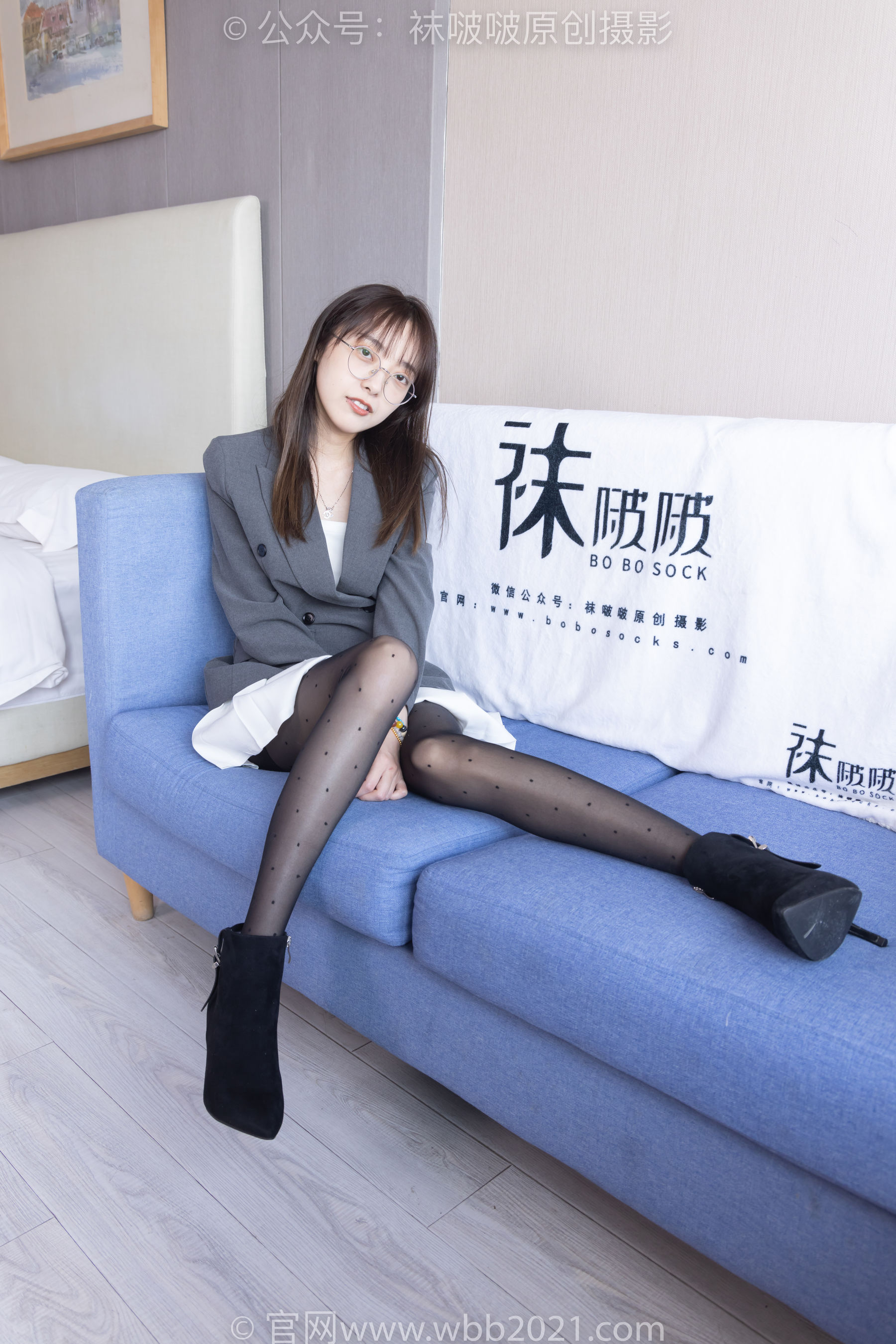 BoBoSocks袜啵啵 No.352 稚予 -短靴、波点黑丝