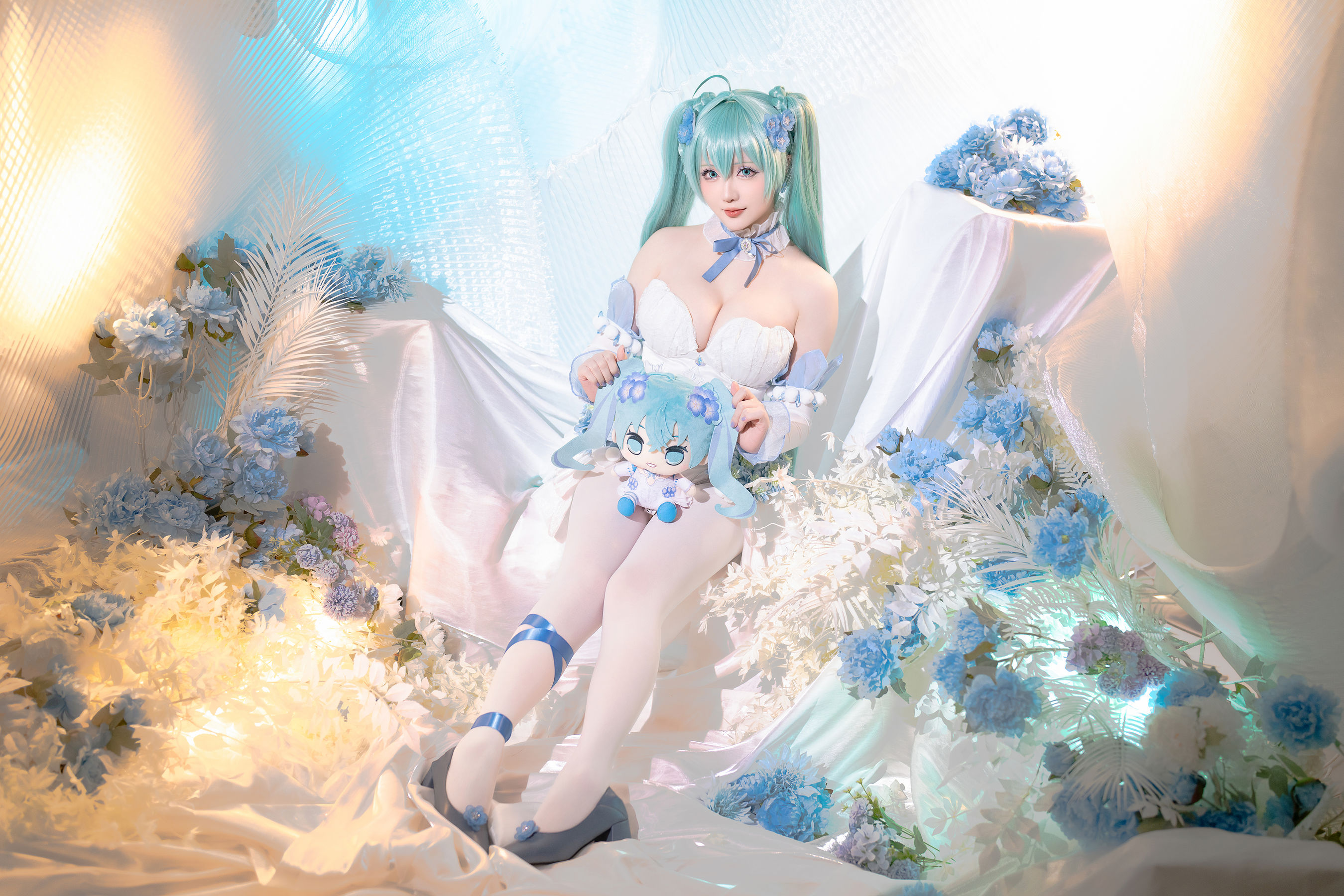Coser小姐姐 星之迟迟 - 初音未来 粉蝶花精灵
