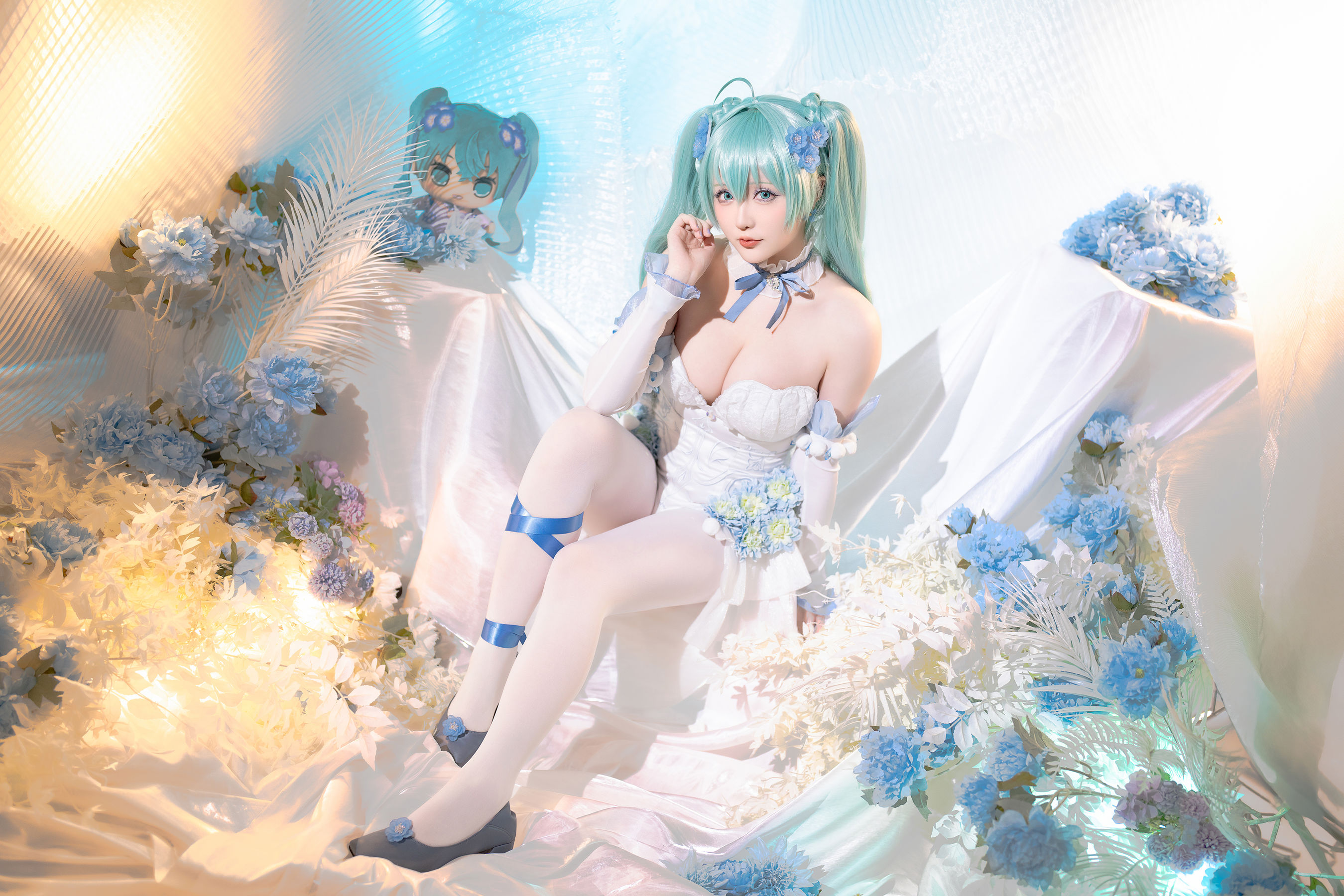 Coser小姐姐 星之迟迟 - 初音未来 粉蝶花精灵