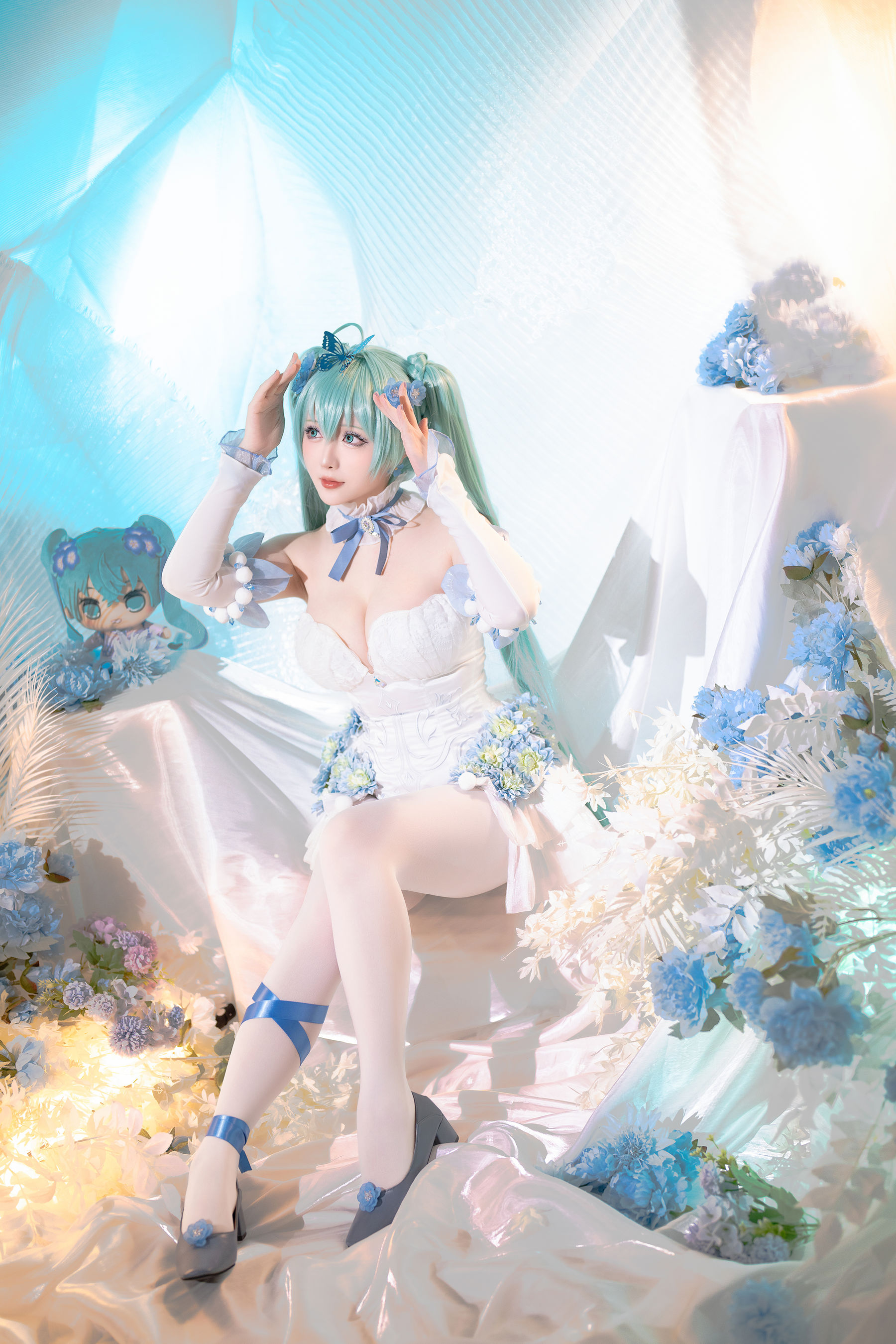 Coser小姐姐 星之迟迟 - 初音未来 粉蝶花精灵