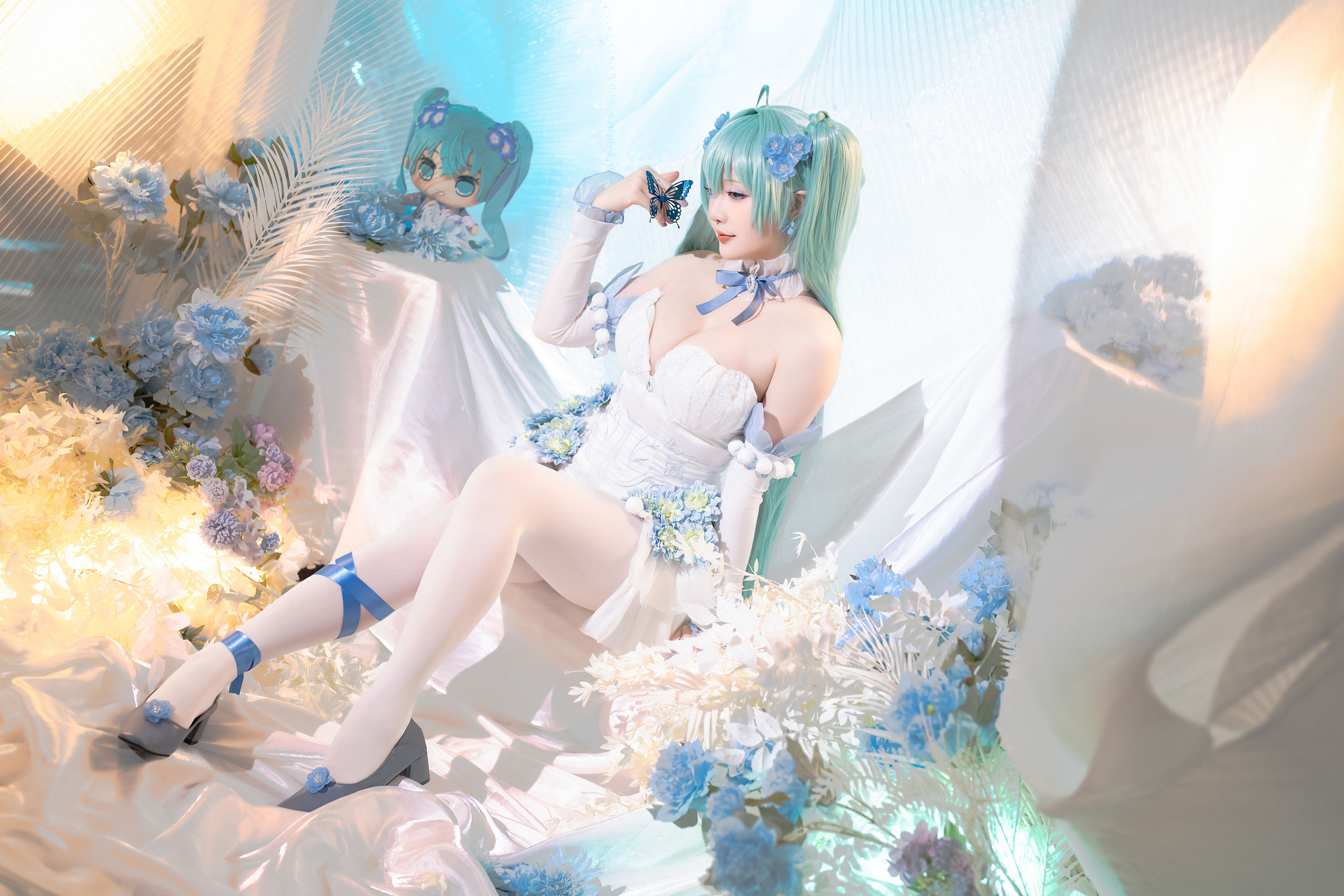 Coser小姐姐 星之迟迟 - 初音未来 粉蝶花精灵