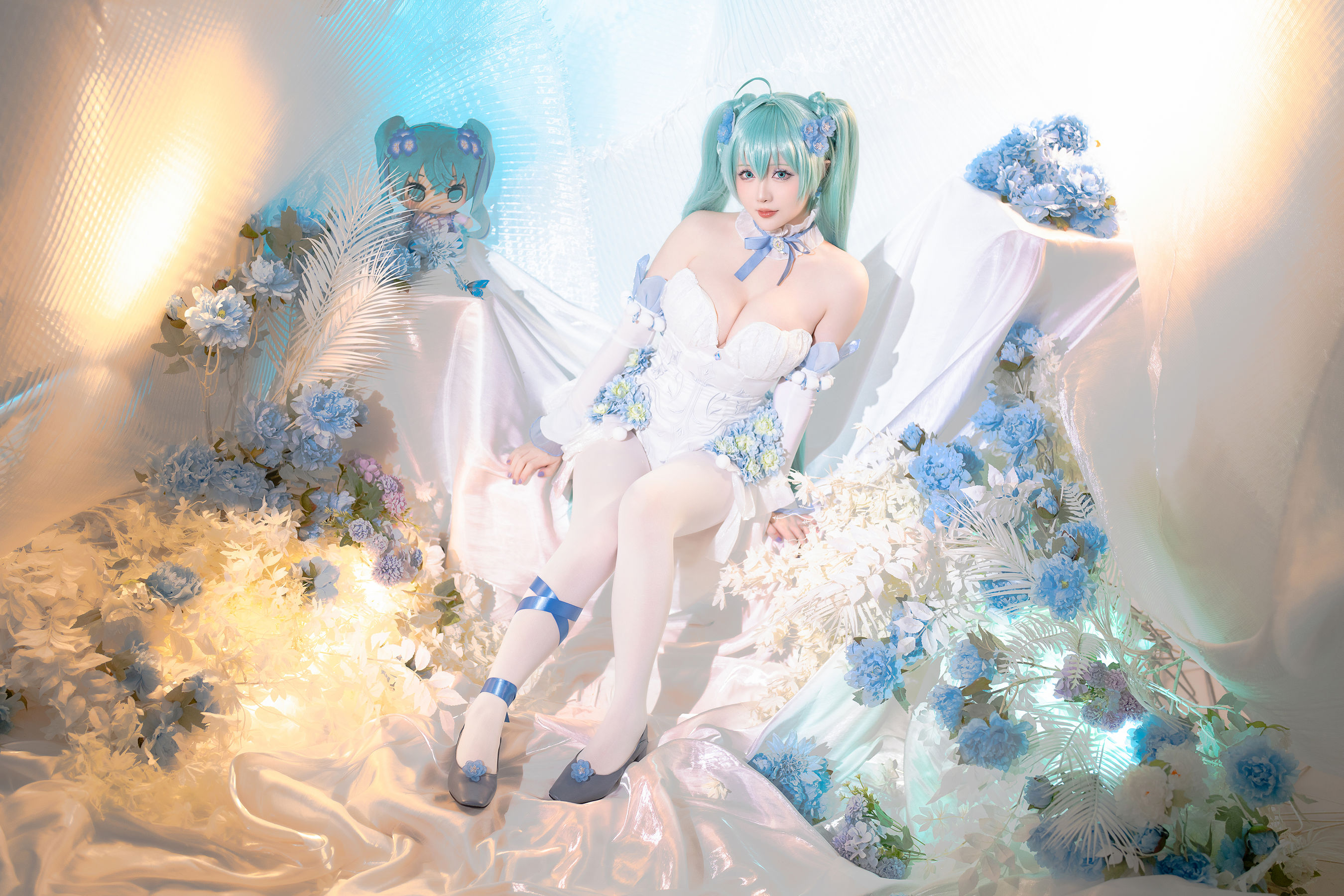Coser小姐姐 星之迟迟 - 初音未来 粉蝶花精灵
