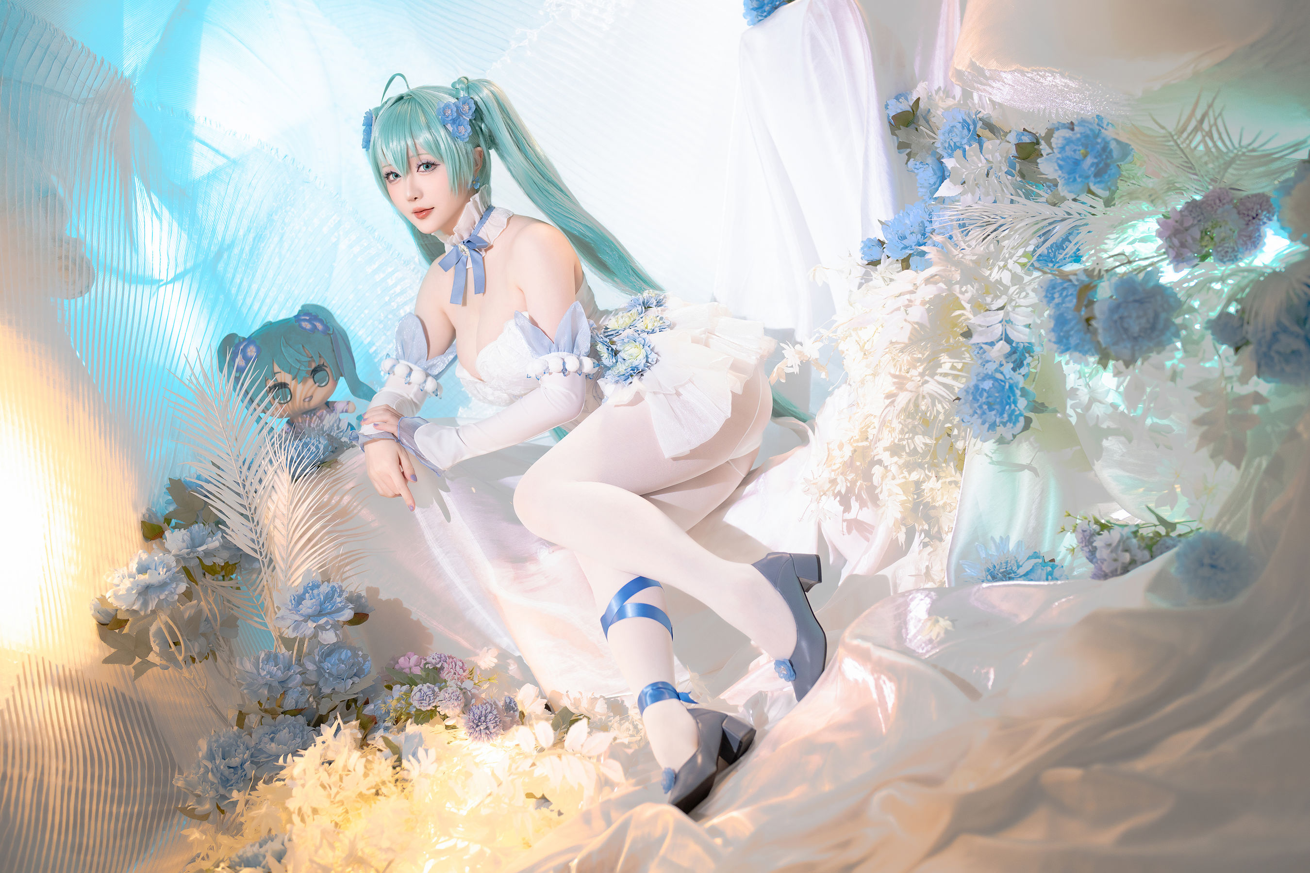 Coser小姐姐 星之迟迟 - 初音未来 粉蝶花精灵