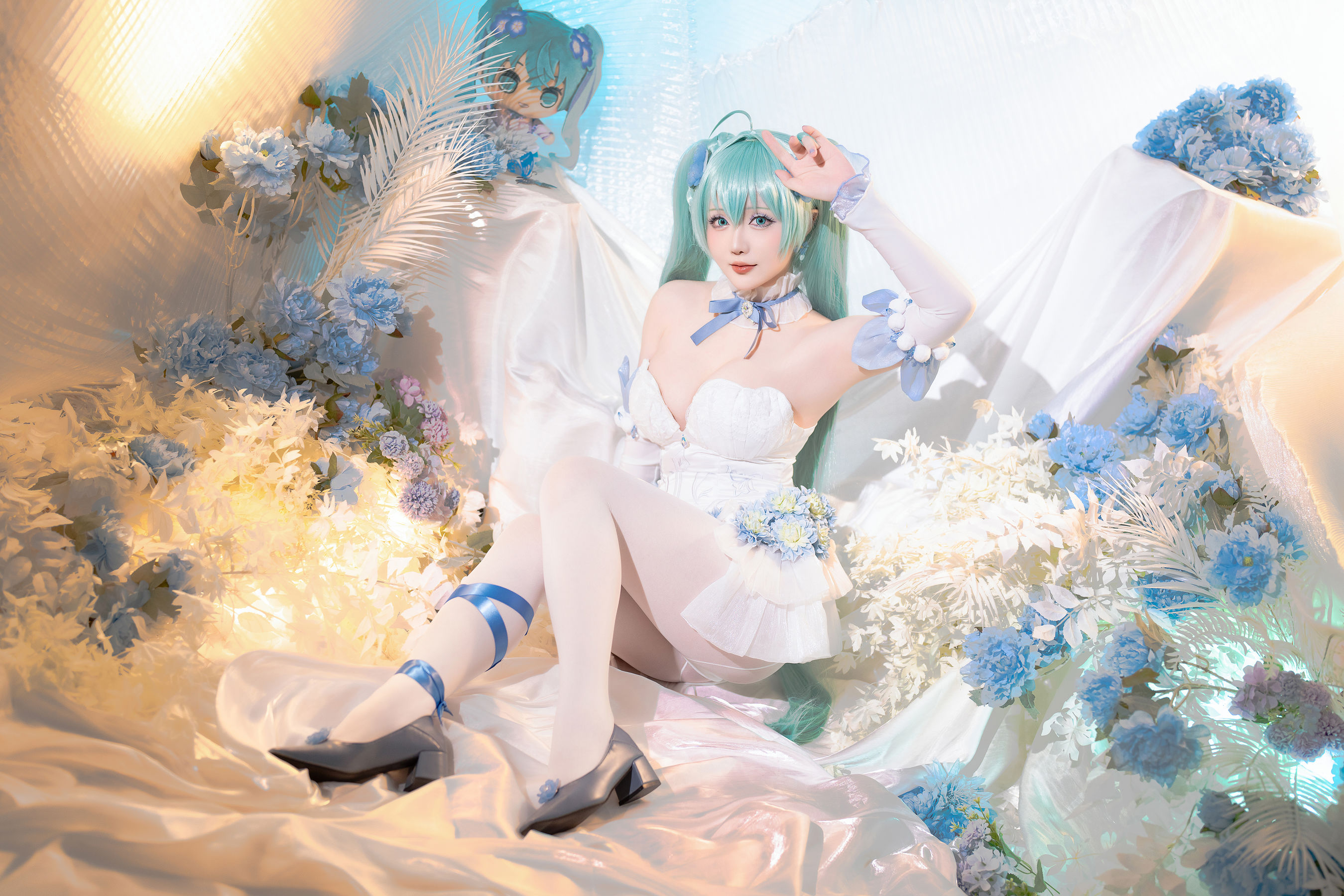 Coser小姐姐 星之迟迟 - 初音未来 粉蝶花精灵