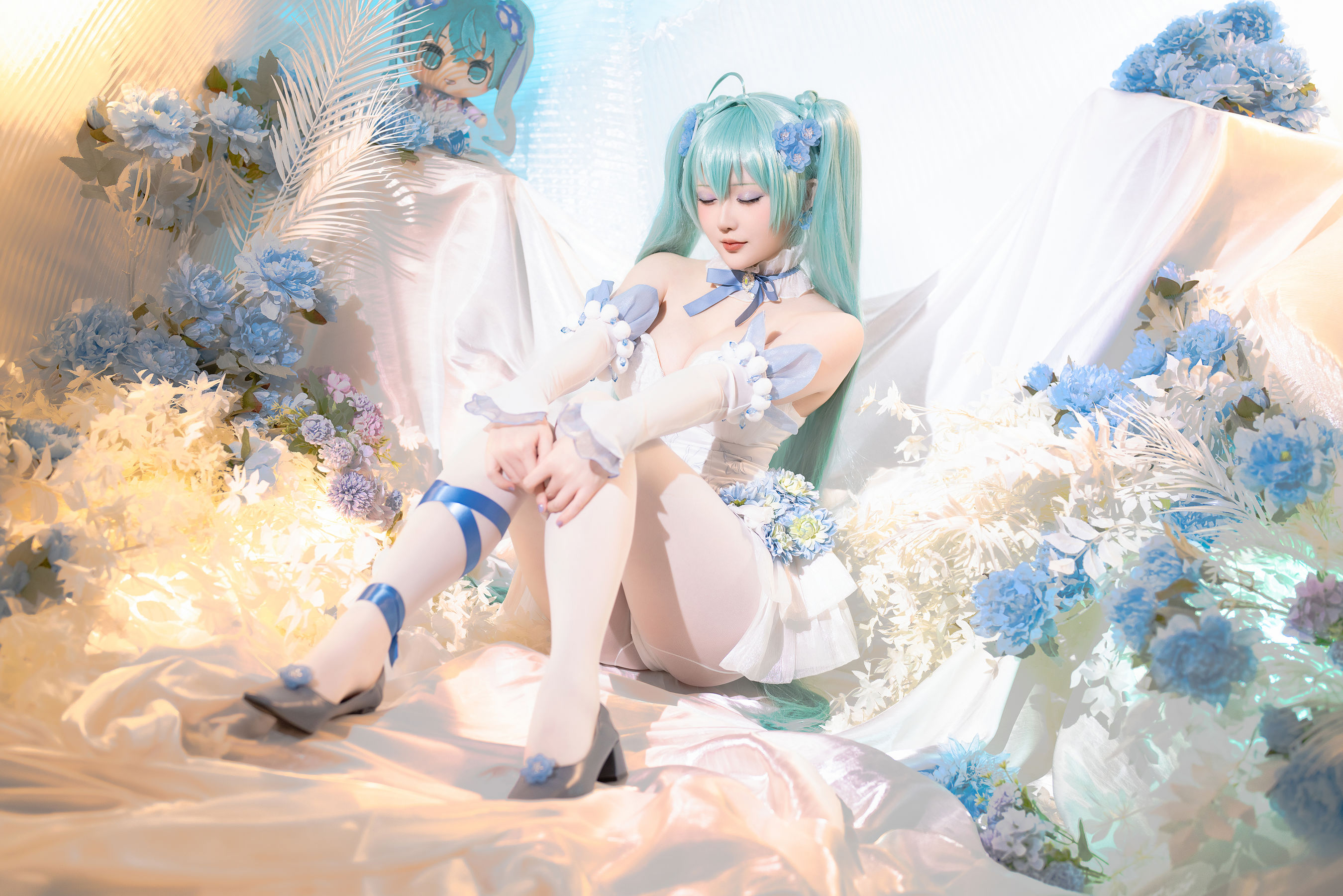 Coser小姐姐 星之迟迟 - 初音未来 粉蝶花精灵