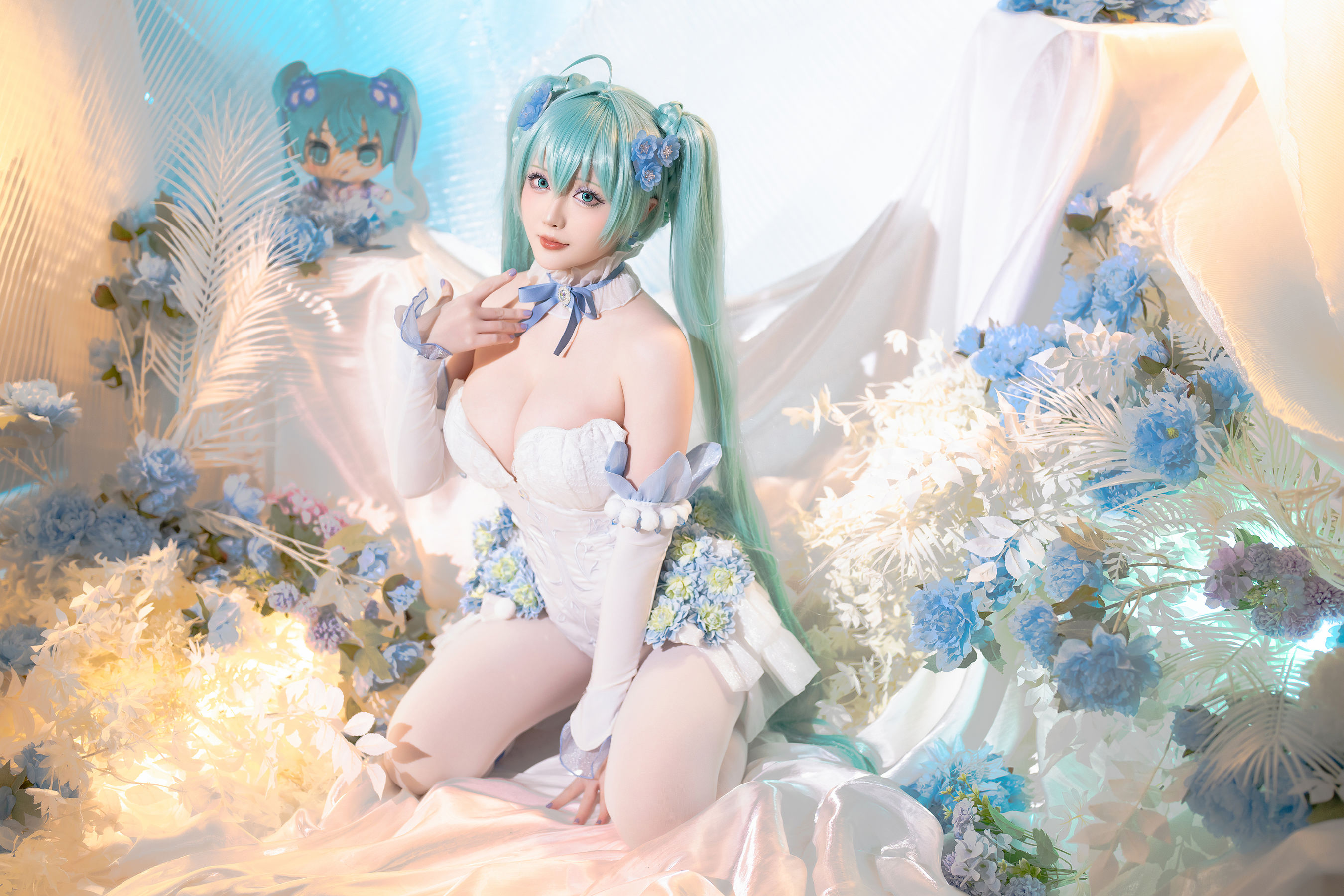 Coser小姐姐 星之迟迟 - 初音未来 粉蝶花精灵