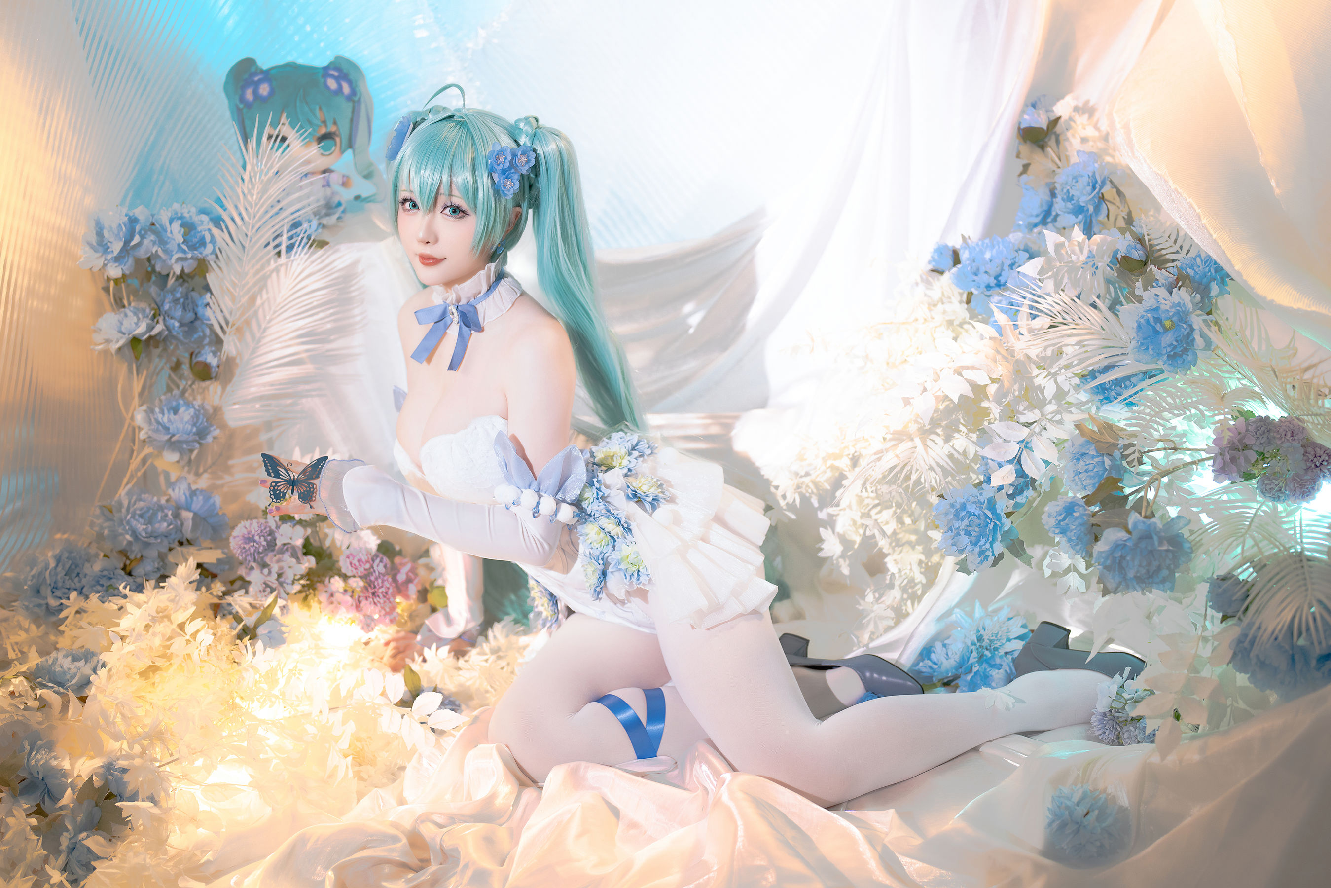 Coser小姐姐 星之迟迟 - 初音未来 粉蝶花精灵