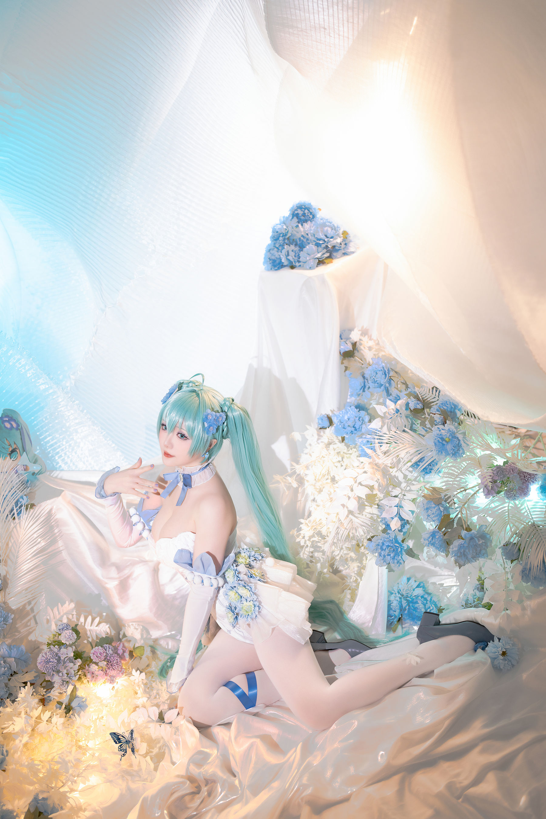 Coser小姐姐 星之迟迟 - 初音未来 粉蝶花精灵