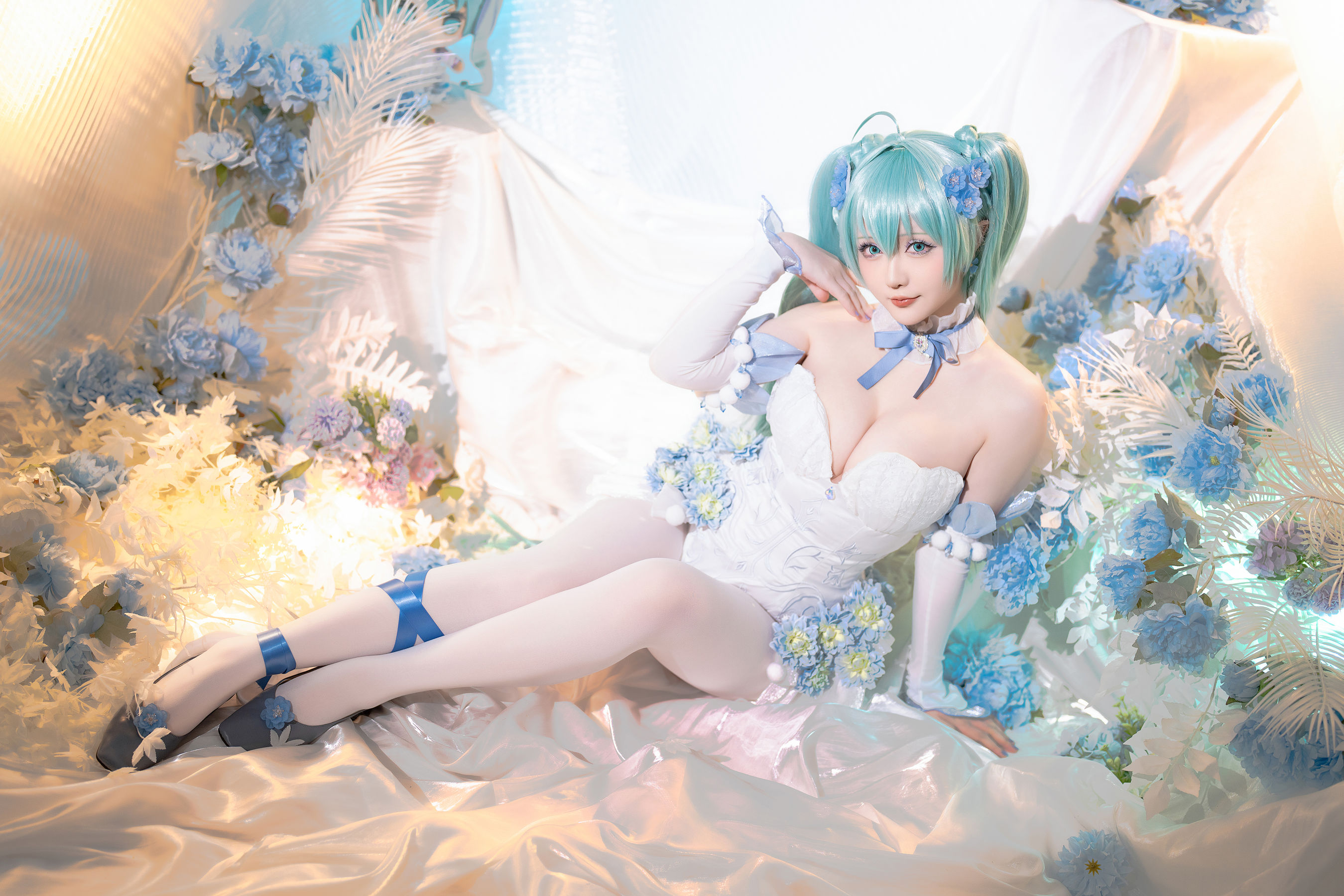 Coser小姐姐 星之迟迟 - 初音未来 粉蝶花精灵