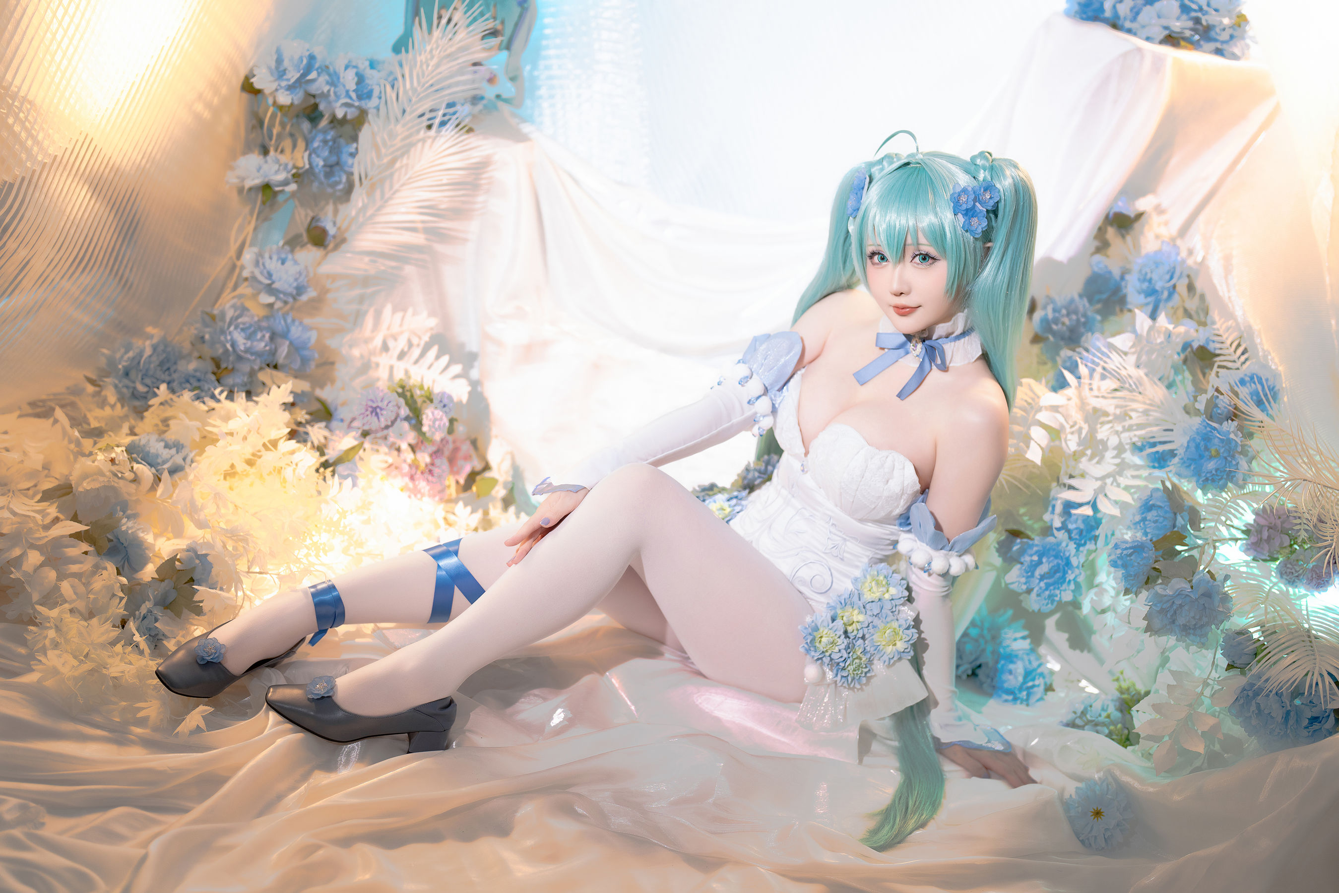 Coser小姐姐 星之迟迟 - 初音未来 粉蝶花精灵