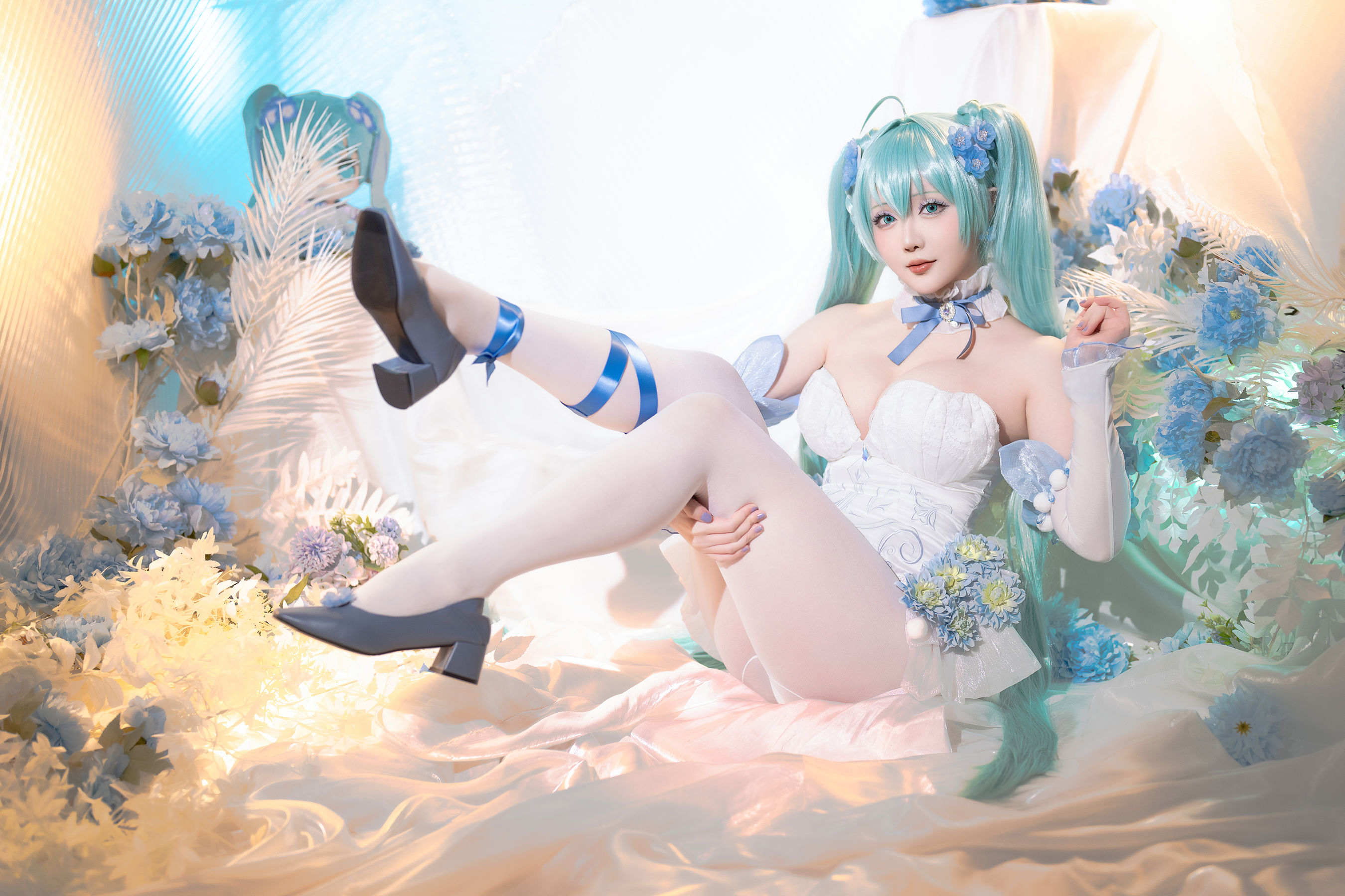 Coser小姐姐 星之迟迟 - 初音未来 粉蝶花精灵