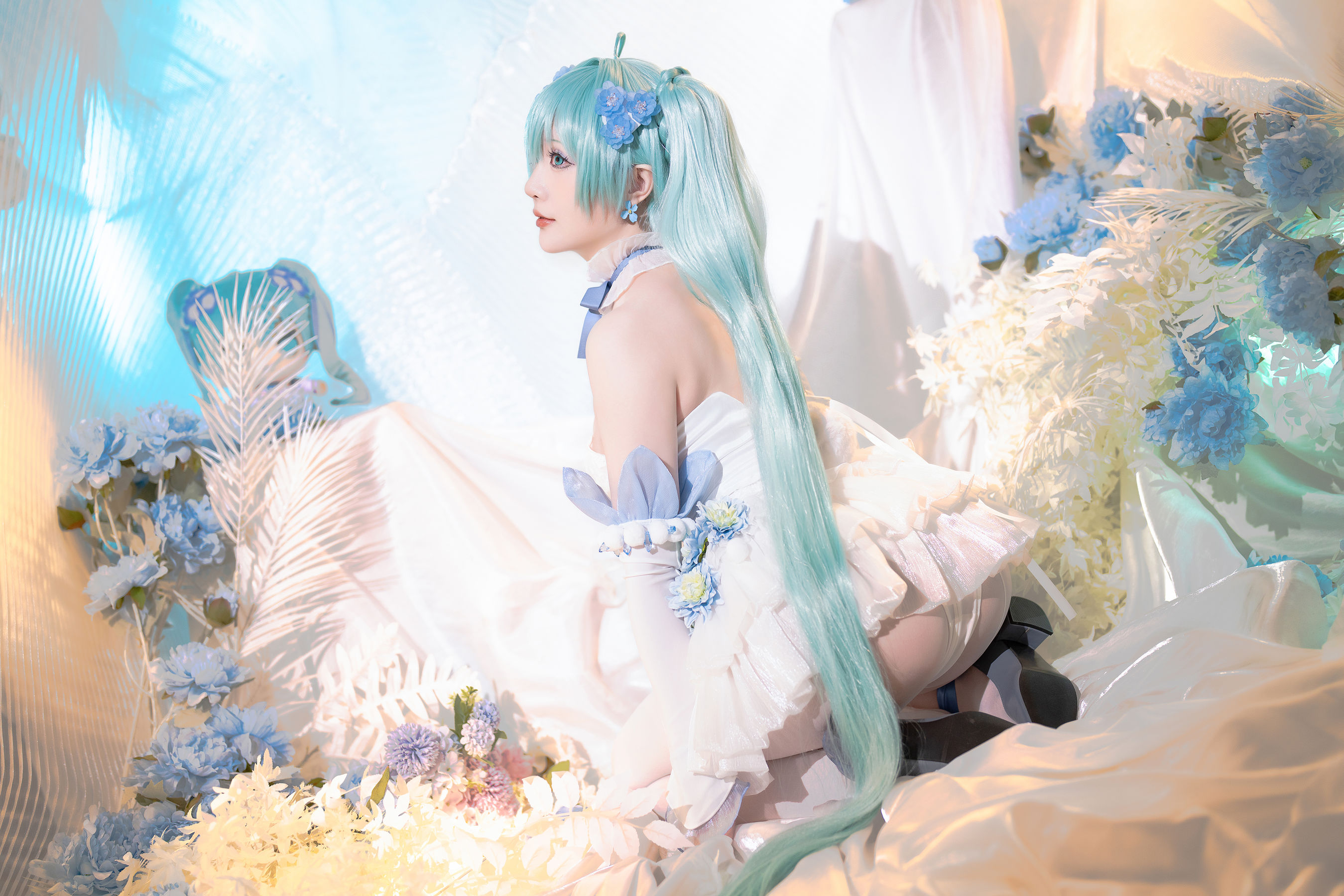 Coser小姐姐 星之迟迟 - 初音未来 粉蝶花精灵