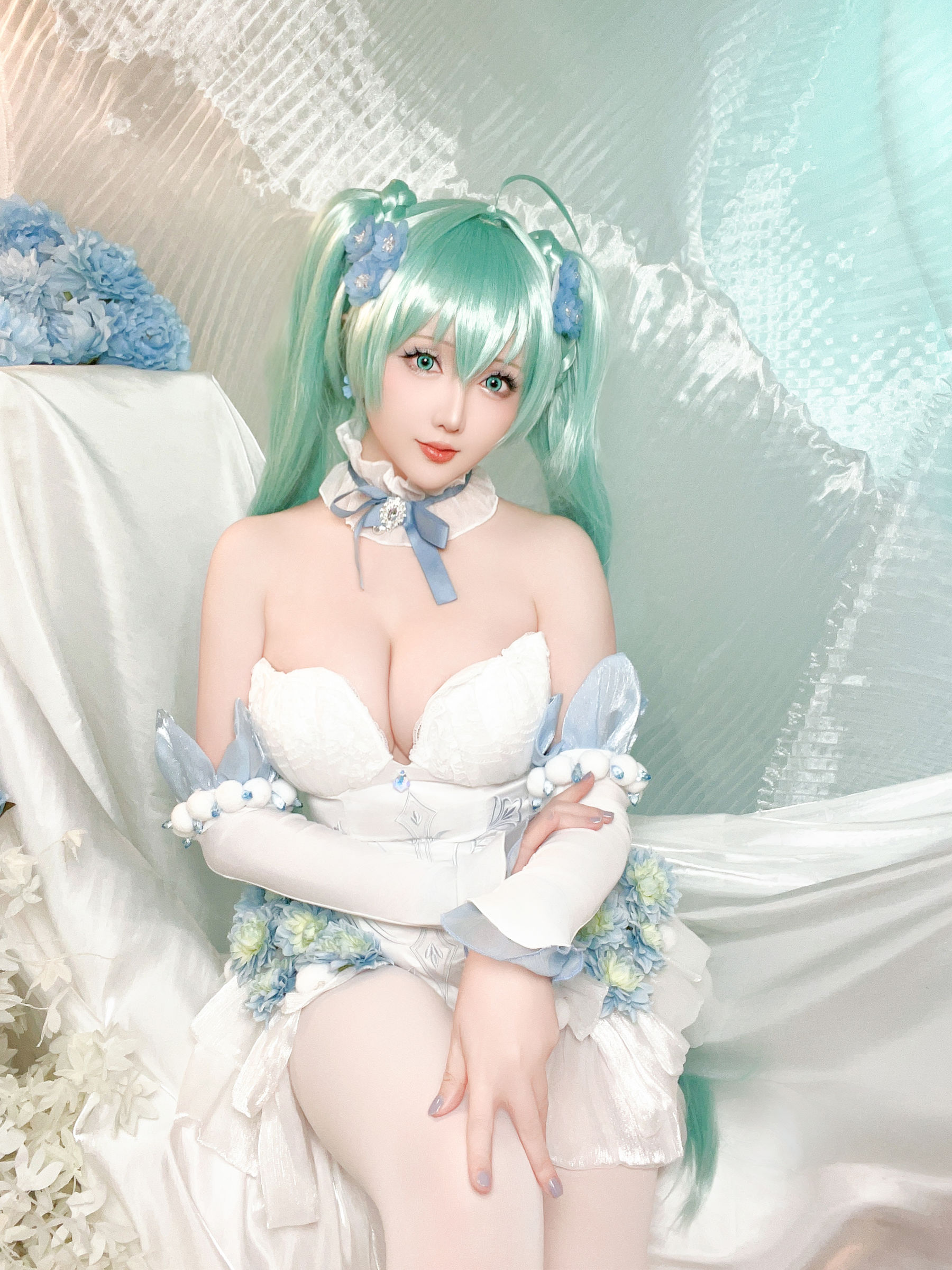 Coser小姐姐 星之迟迟 - 初音未来 粉蝶花精灵